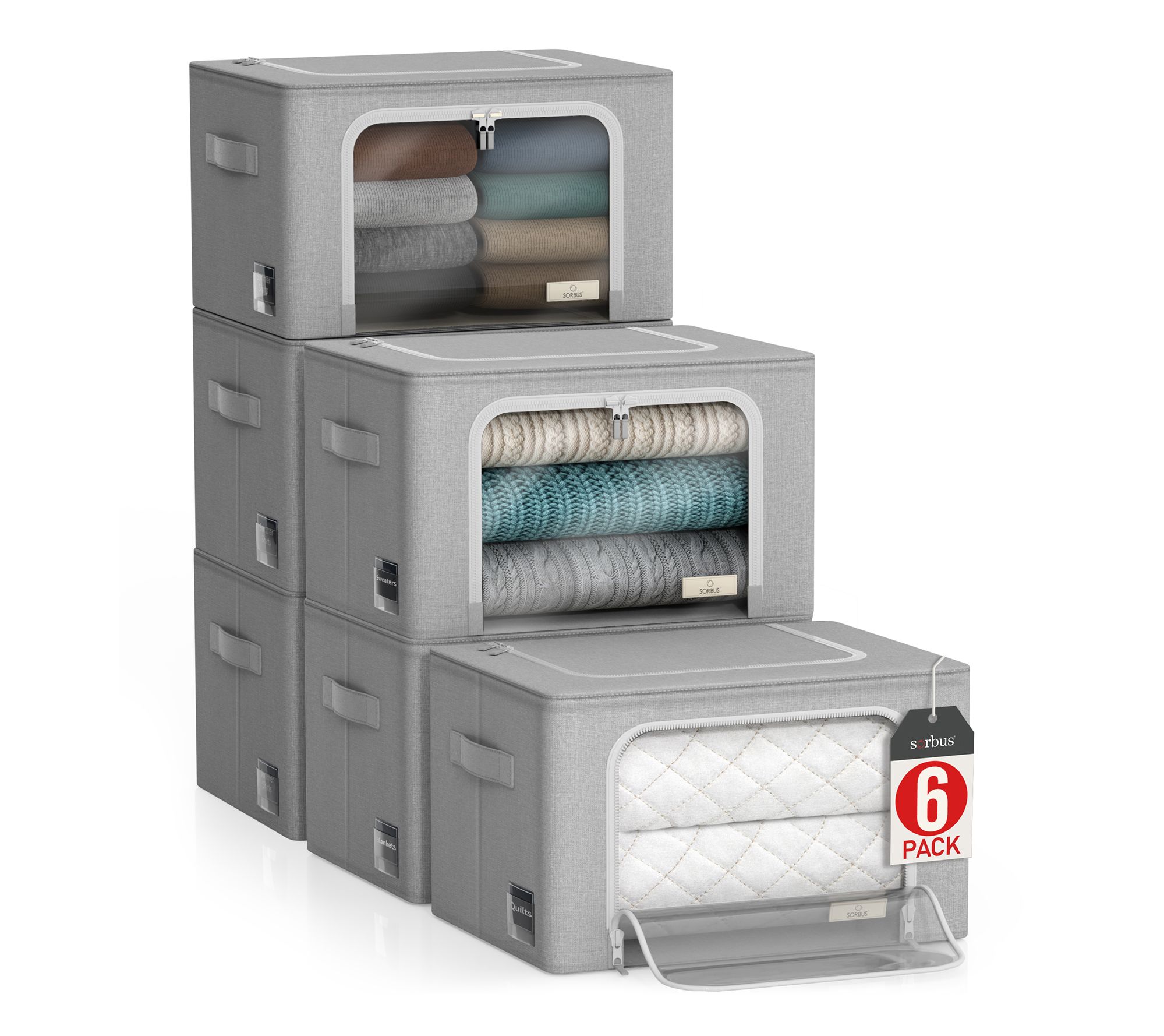 Sorbus Storage Bins 6 Pack - Container Organizer Set