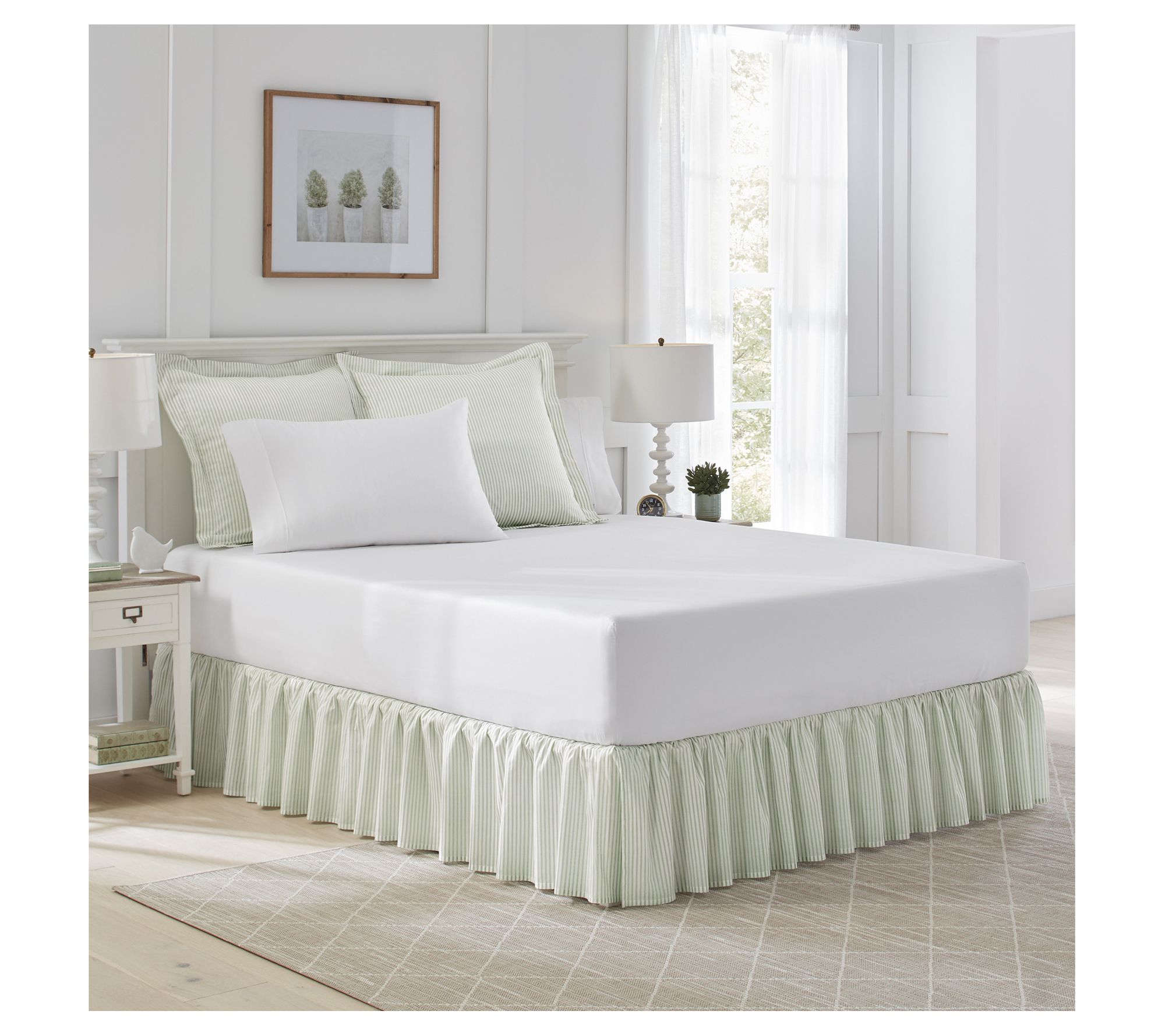 Laura Ashley Classics Green Twin Bedskirt