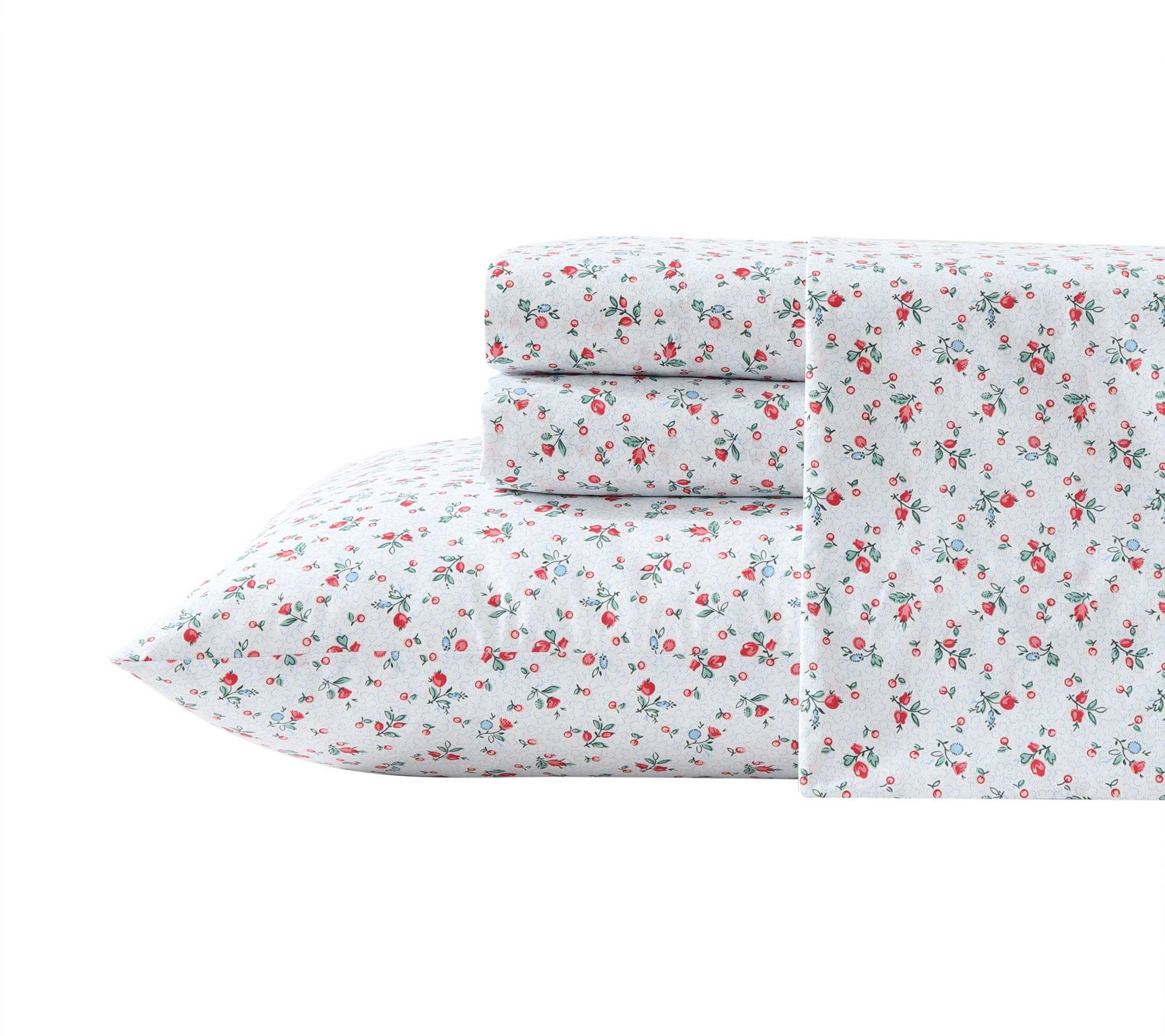 Laura Ashley Aylesmore Ditsy Red-Blue King Sheet Set