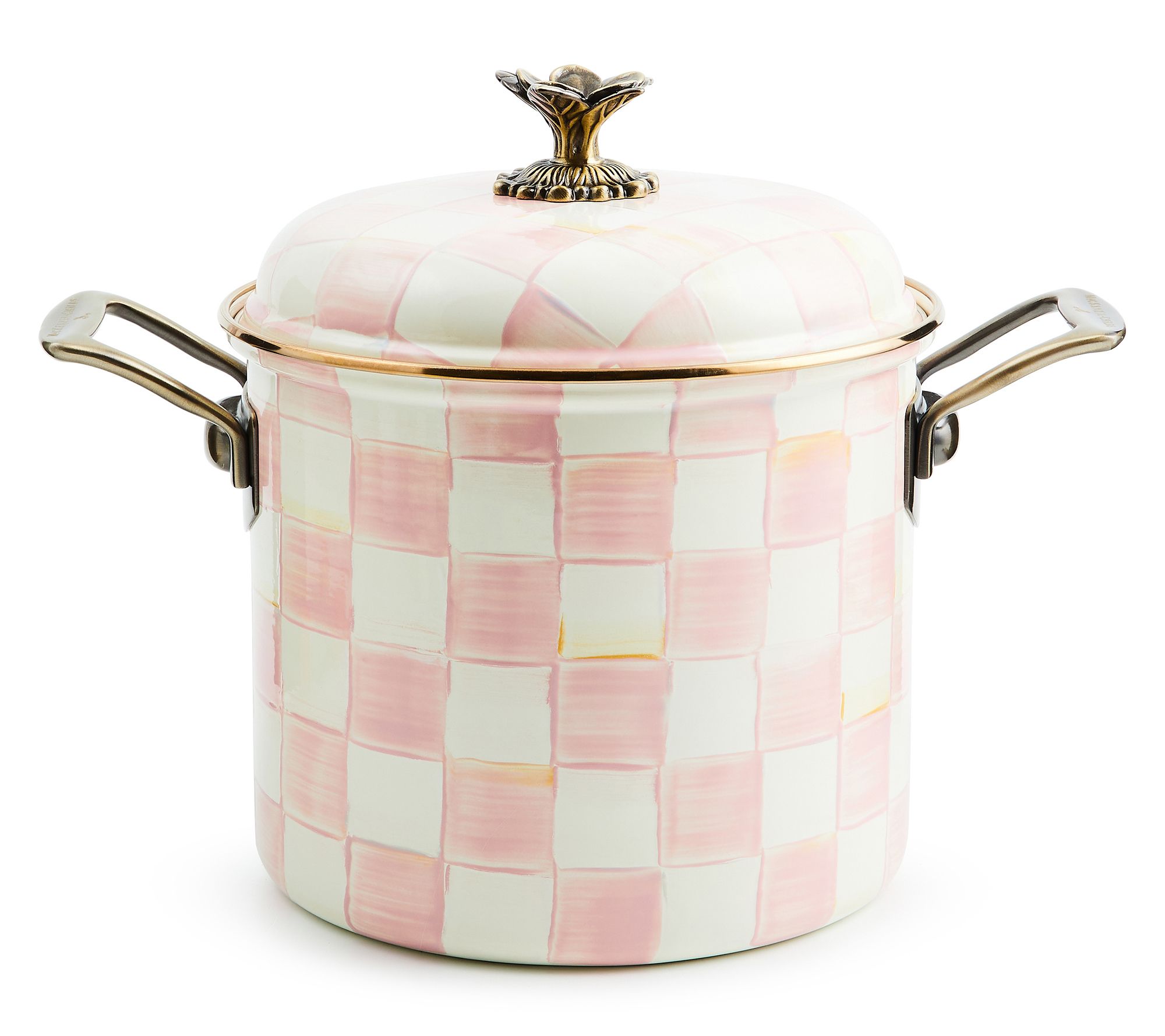 MacKenzie-Childs Rosy Check 7 Qt. Stockpot