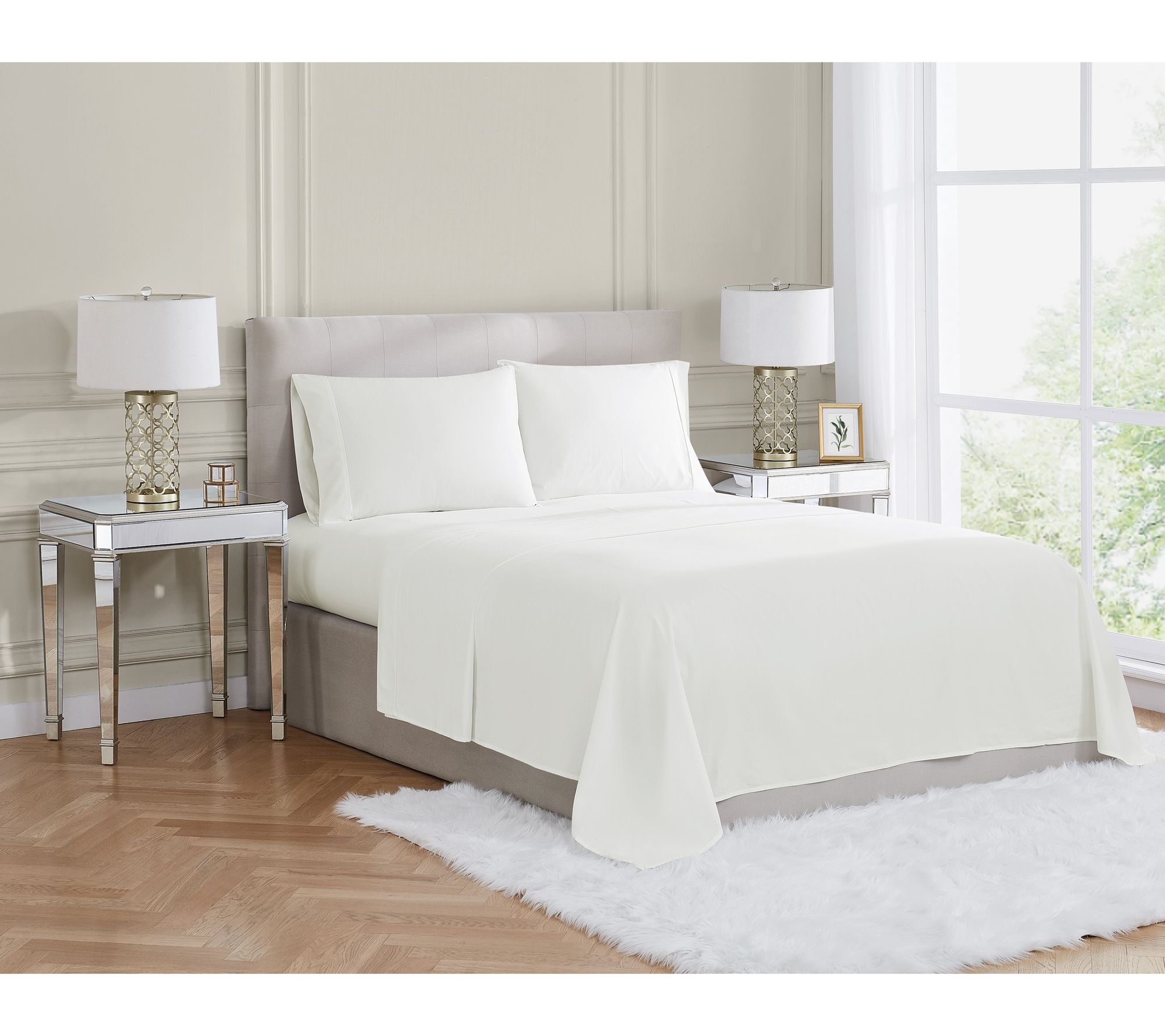 Borghese Roma 400TC Percale Cotton King 4-PieceSheet Set