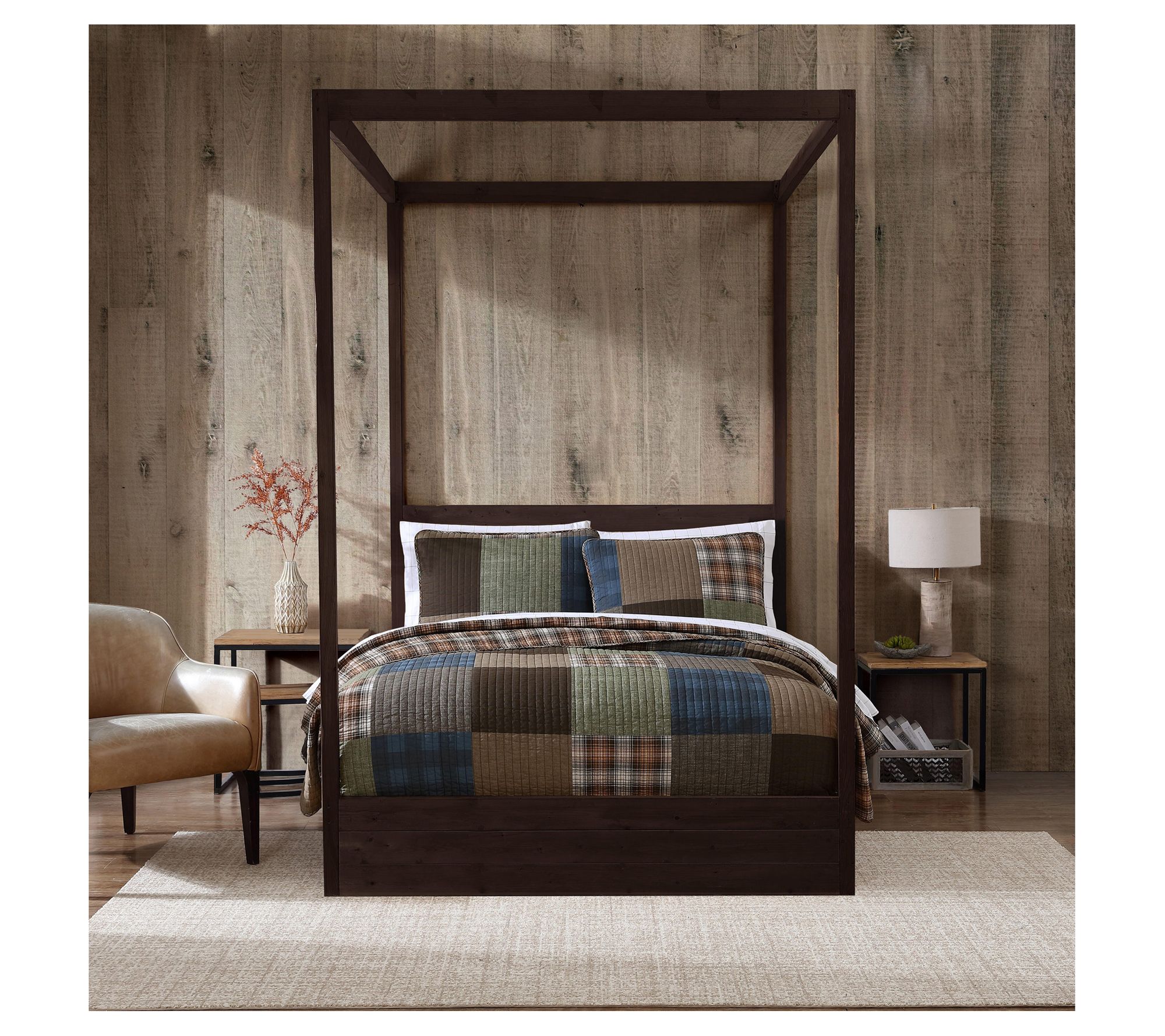 Eddie Bauer Classic Patchwork Brown King QuiltSham Set