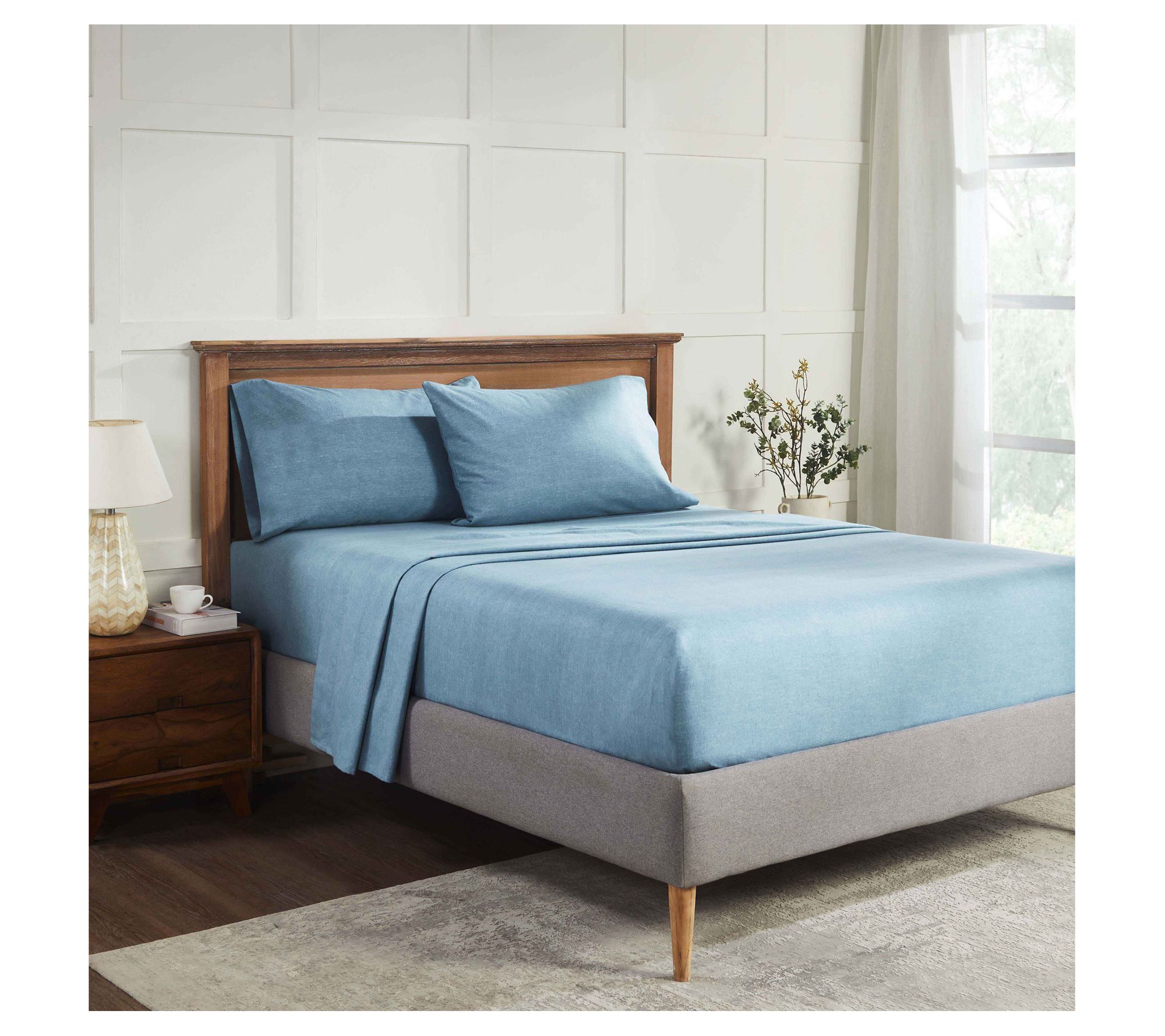 Superior Melange Flannel Cotton Sheet Set, Twin/XL