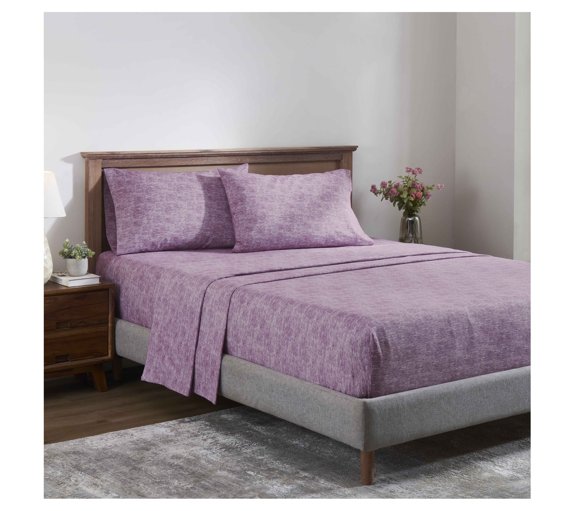 Superior Melange Flannel Cotton Sheet Set, Twin/XL