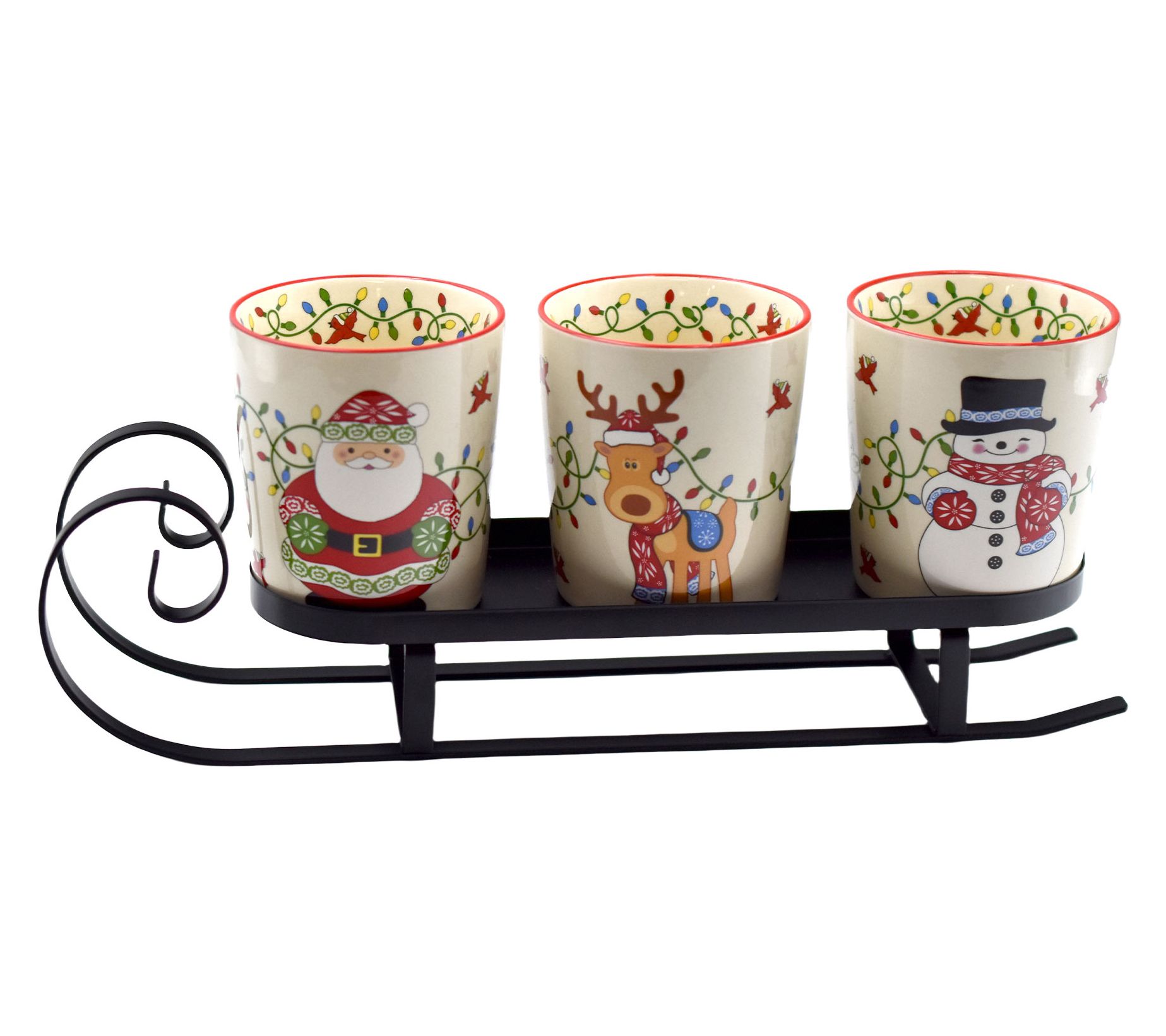 "As Is" Temp-tations Seasonal Serving Sleigh w/(3) Ramekins