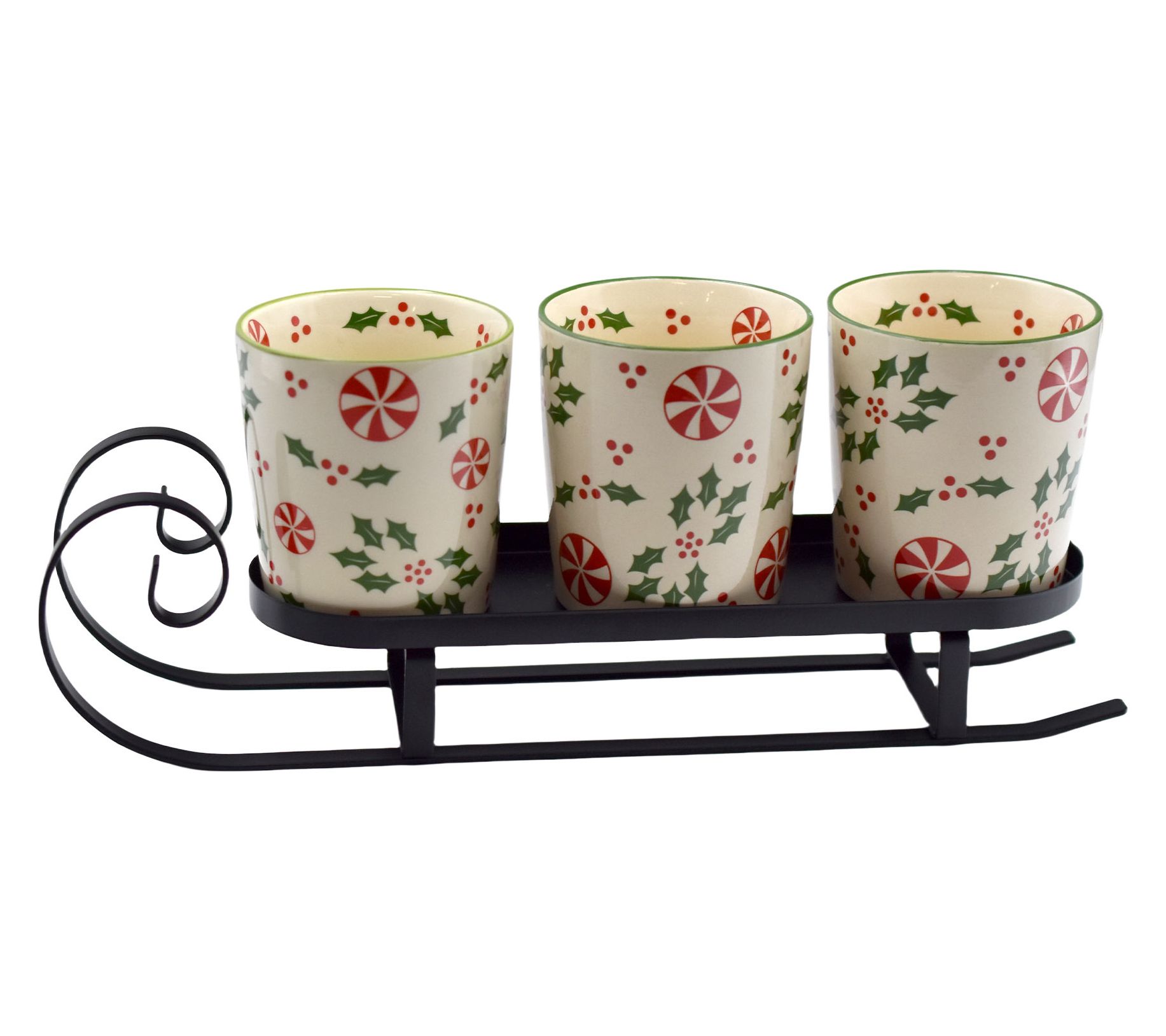 "As Is" Temp-tations Seasonal Serving Sleigh w/(3) Ramekins