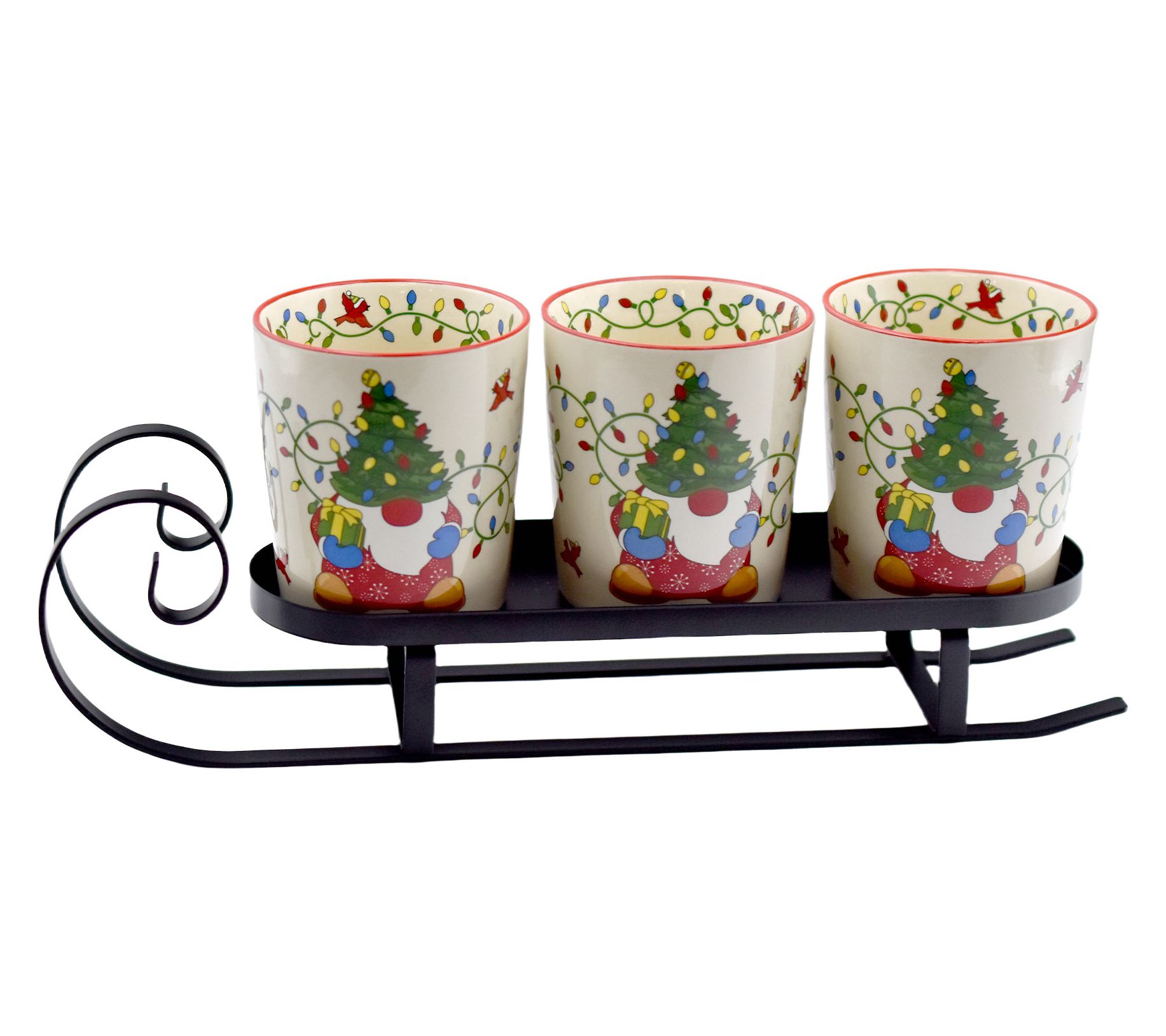 "As Is" Temp-tations Seasonal Serving Sleigh w/(3) Ramekins