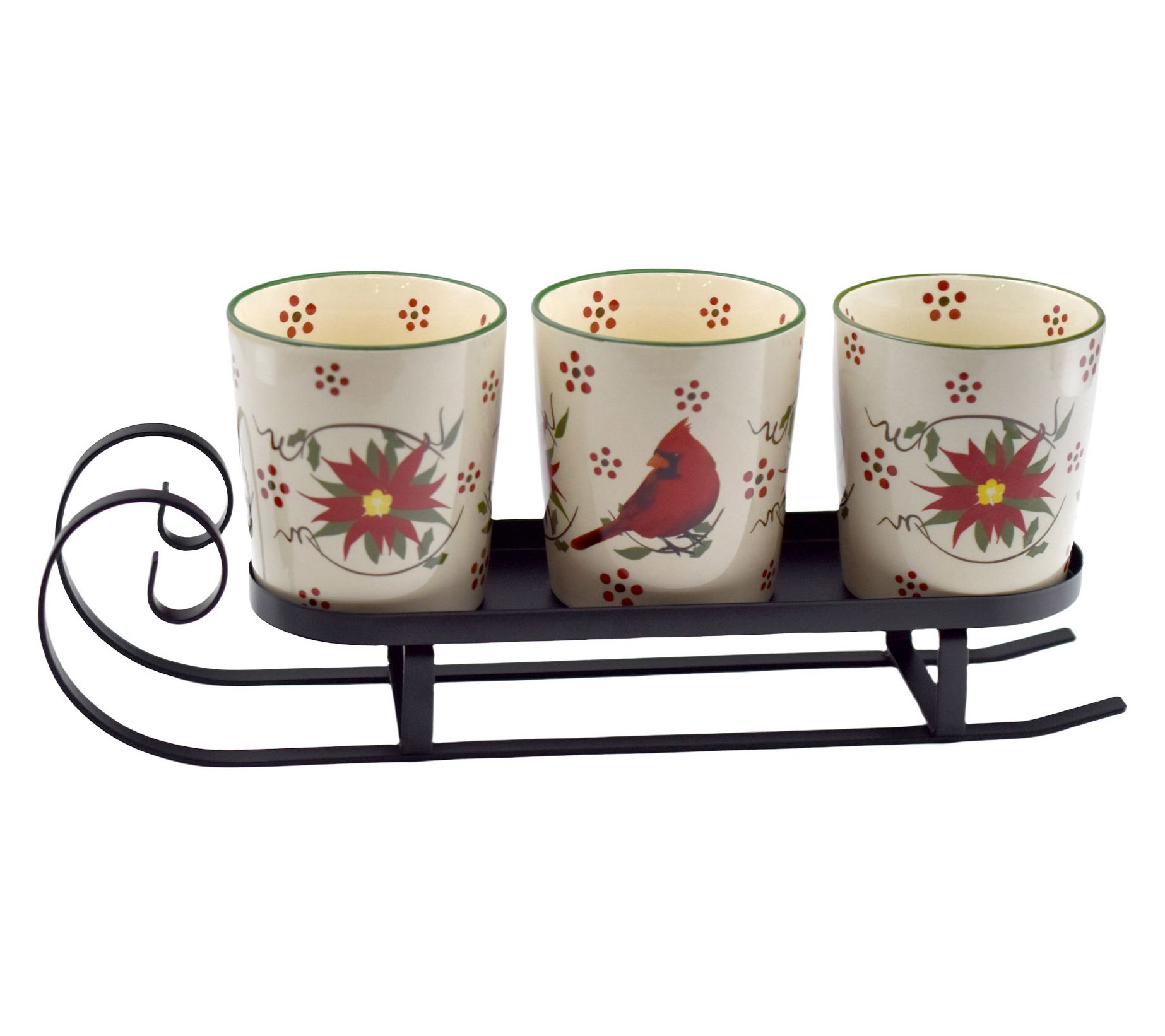 "As Is" Temp-tations Seasonal Serving Sleigh w/(3) Ramekins