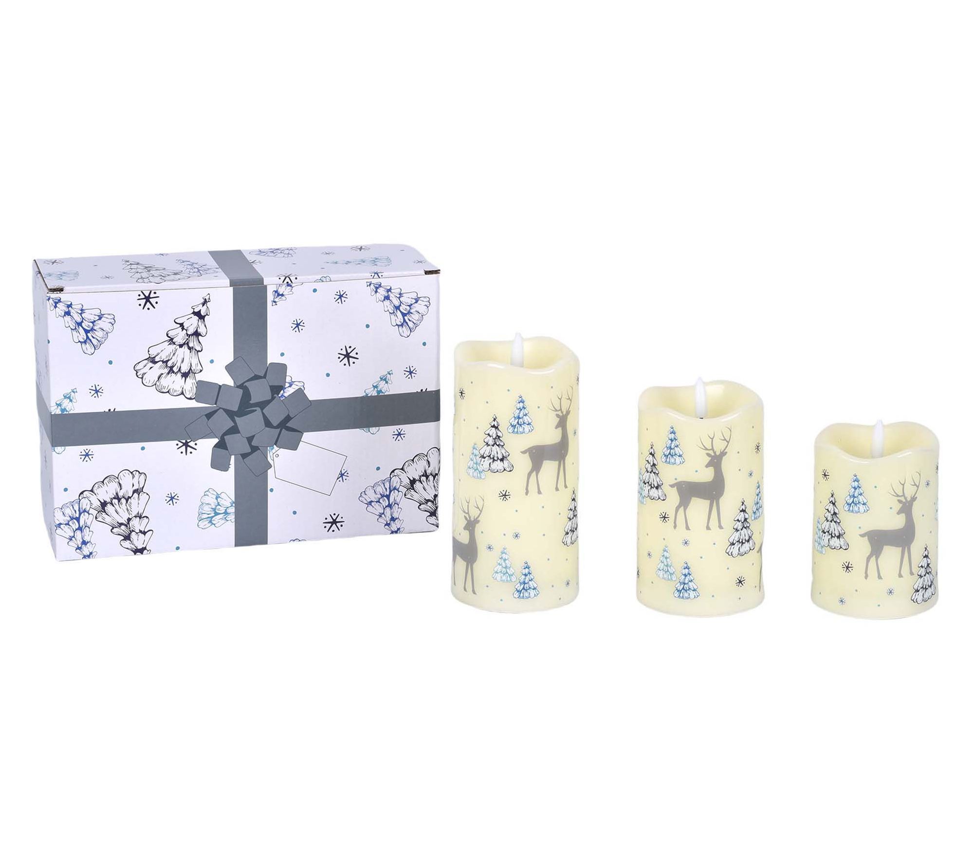 "As Is" Temp-tations S/3 4", 5", 6" Fiberoptic Candles w/ Box