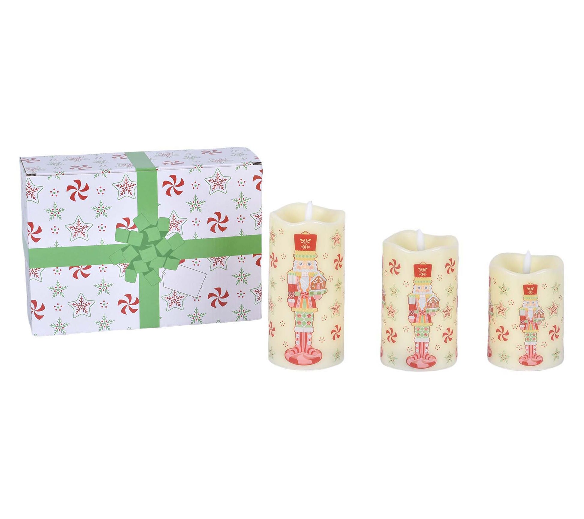 "As Is" Temp-tations S/3 4", 5", 6" Fiberoptic Candles w/ Box