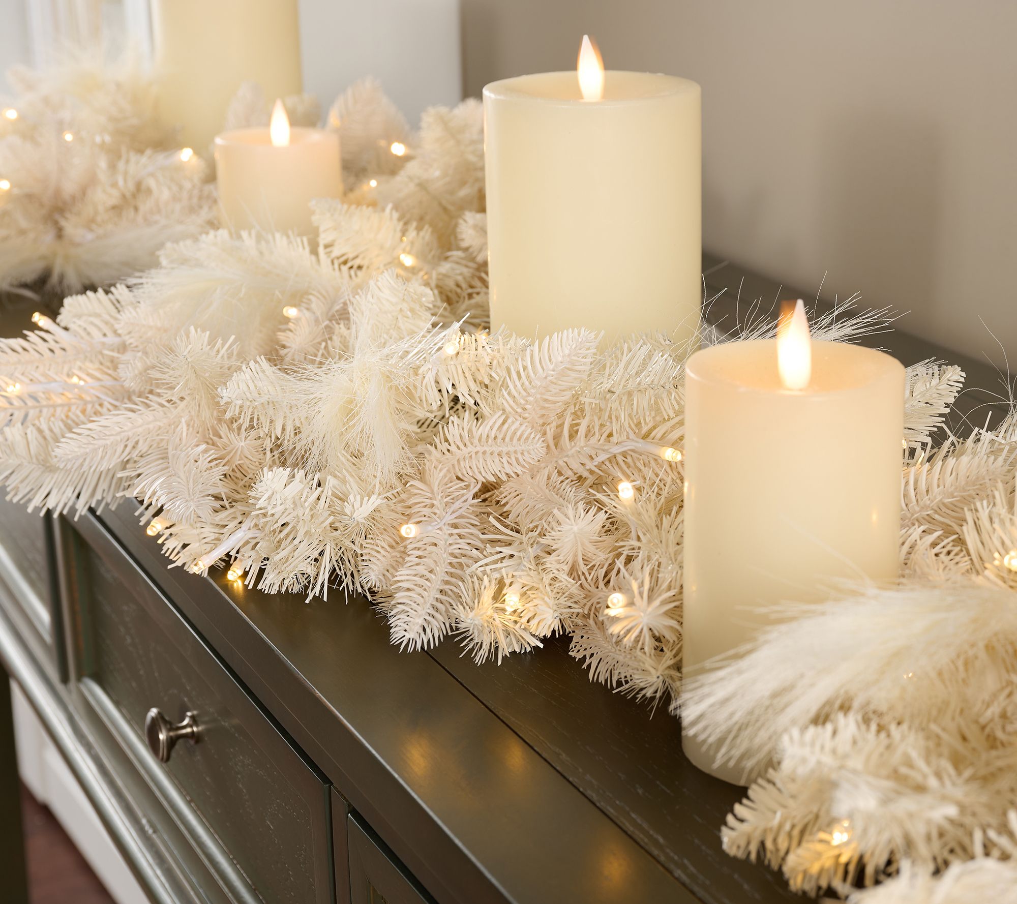 "As Is" 6' Illuminated Indoor/Outdoor Pampas Garland by Kim Gravel