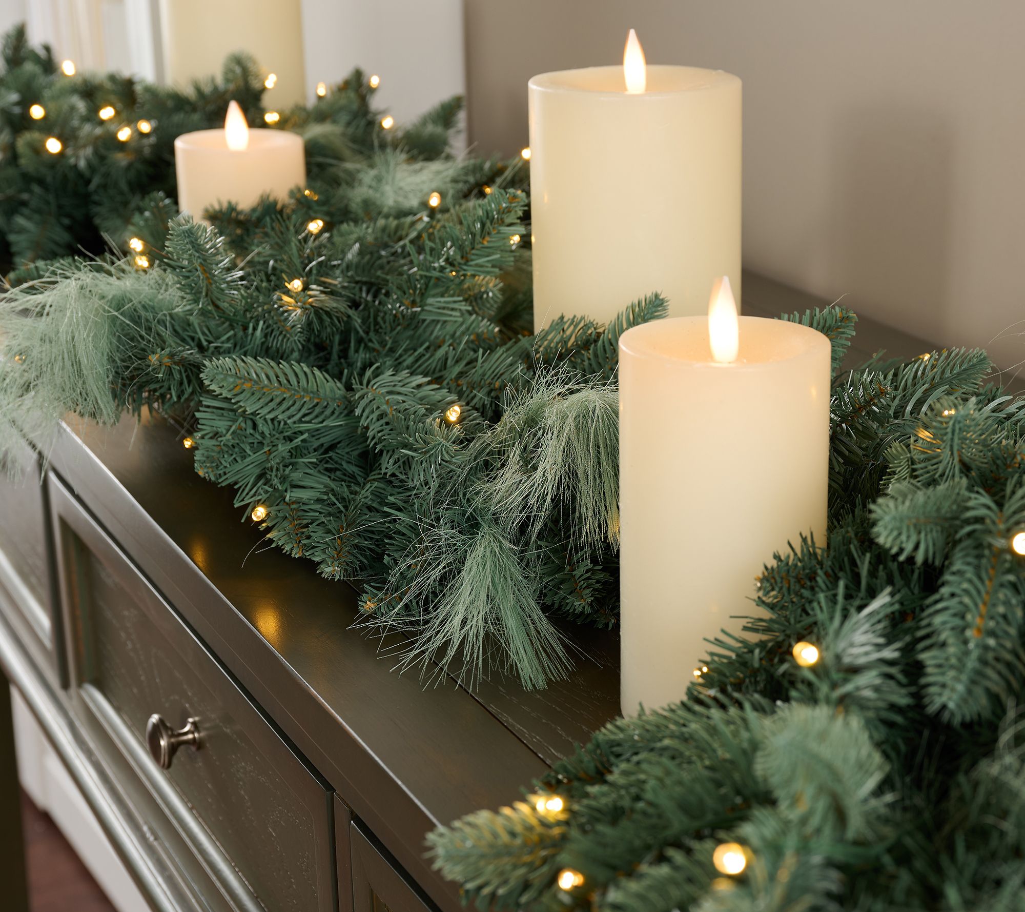 "As Is" 6' Illuminated Indoor/Outdoor Pampas Garland by Kim Gravel