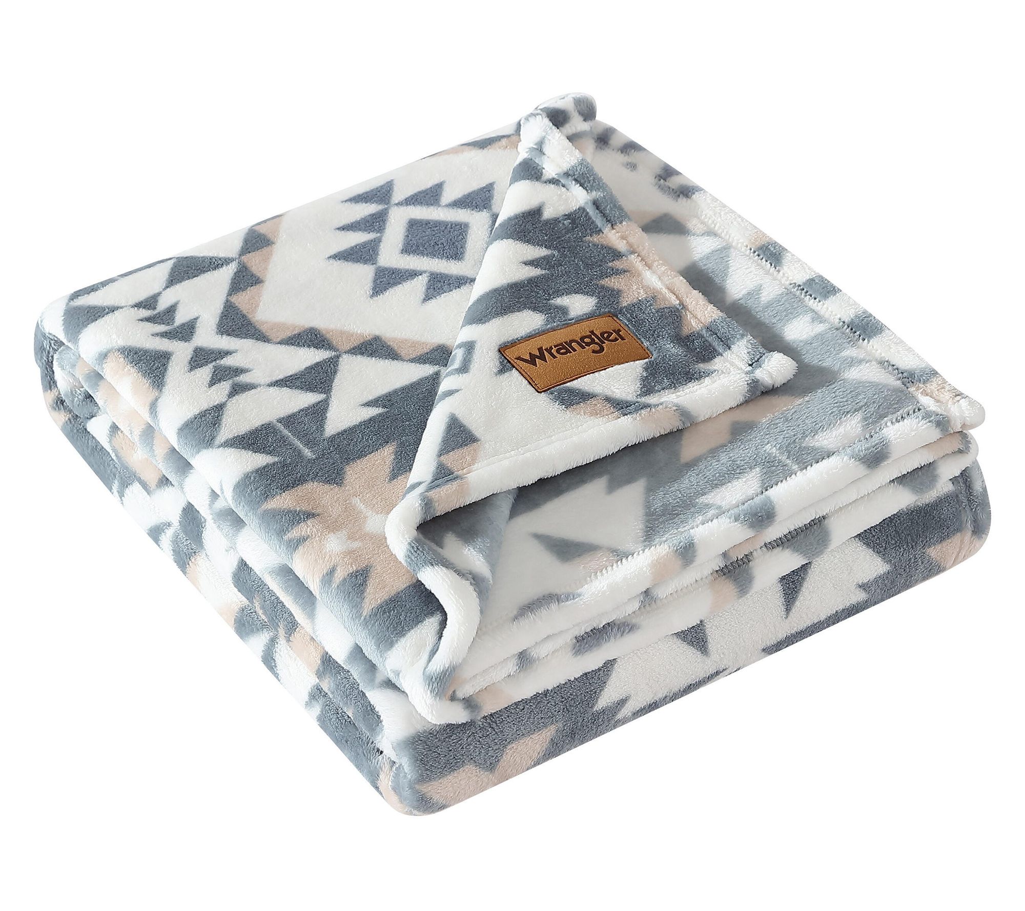 Wrangler Dakota Grey Plush-Fleece 50"X60" Throw