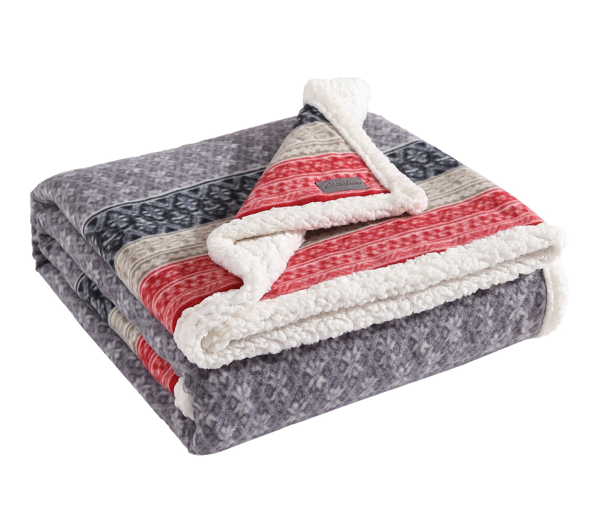 Eddie Bauer Fair Isle Dark Steel Fleece 50"X70"Throw