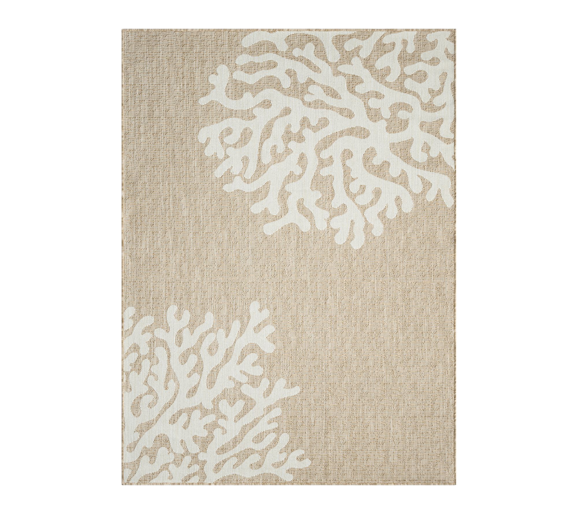 Ox Bay Coral Nautical Polypropylene Outdoor Rug, 7'9" x 9'5"