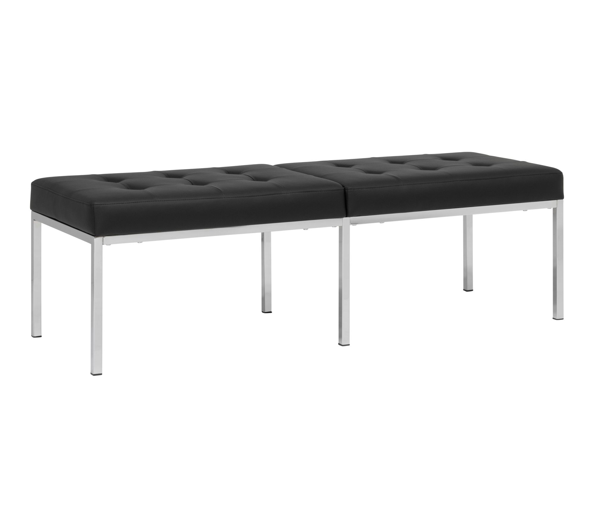 Camber Bench - 60" - Chrome Legs and Tufted Leather
