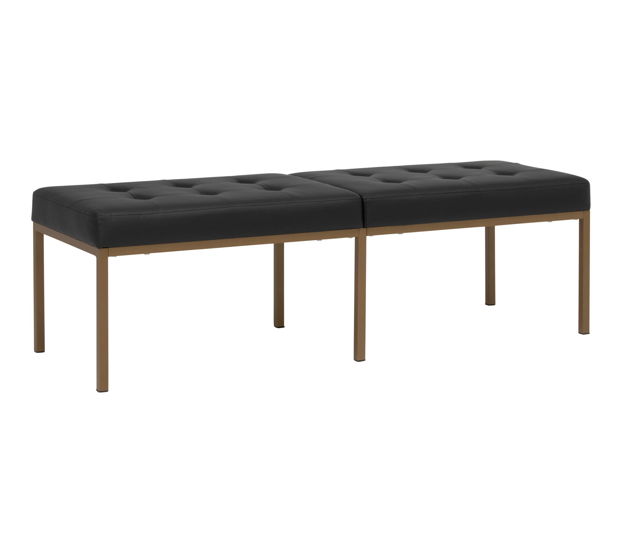 Camber Bench - 60" - Chrome Legs and Tufted Leather