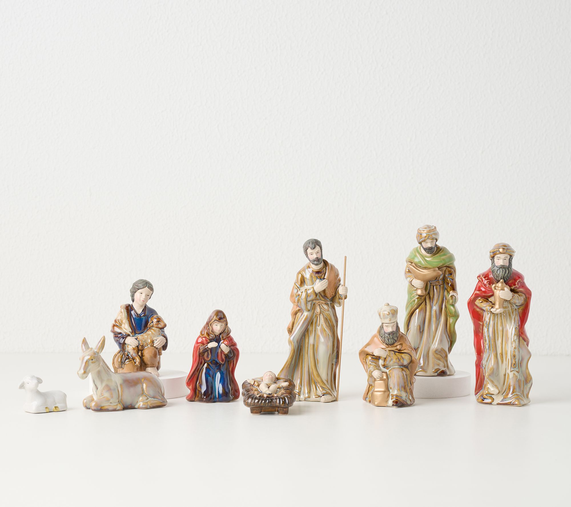 9-Piece Ceramic Nativity Set by Valerie