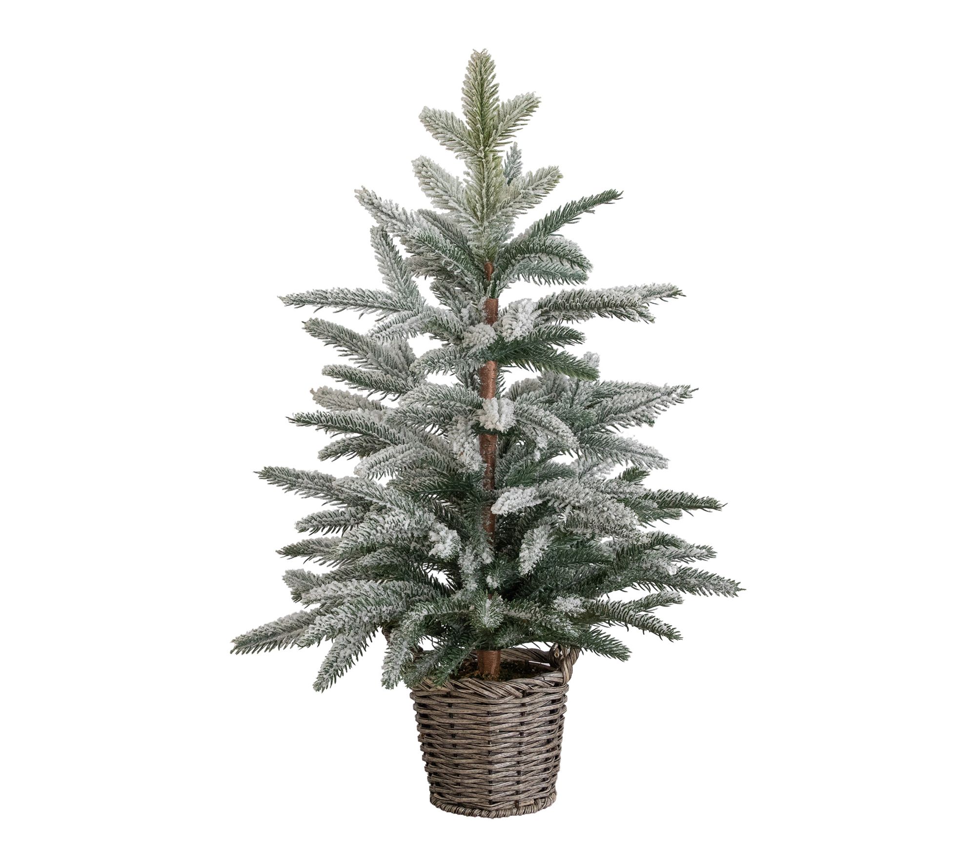 2-ft Frosted Tree in Decorative Basket by Nearly Natural
