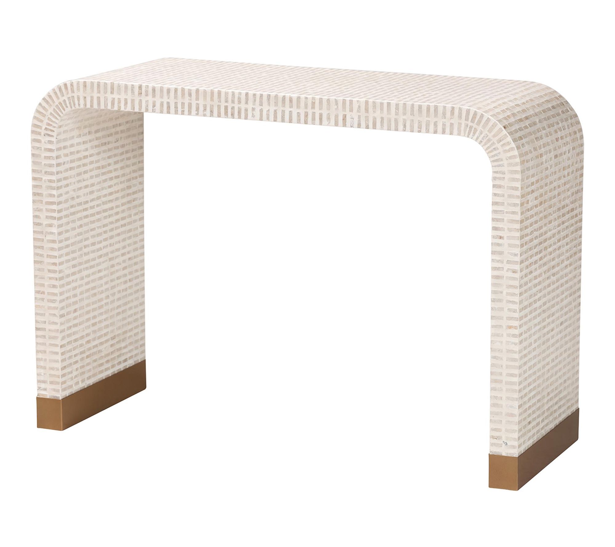 bali & pari Carlyn Mother of Pearl Capiz Shell Console Table