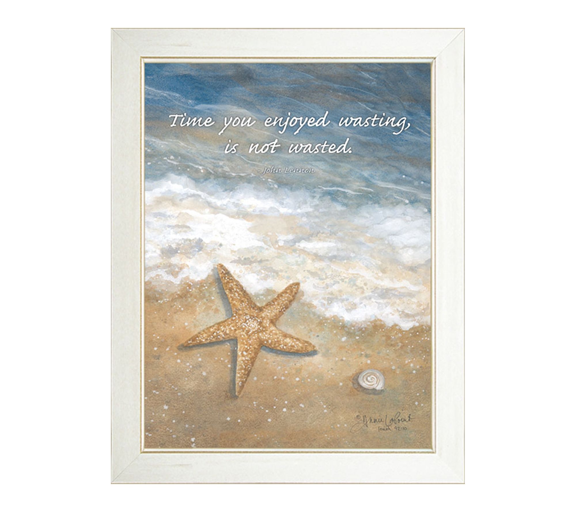 HomeRoots Time Wasted White Framed Print Wall Art