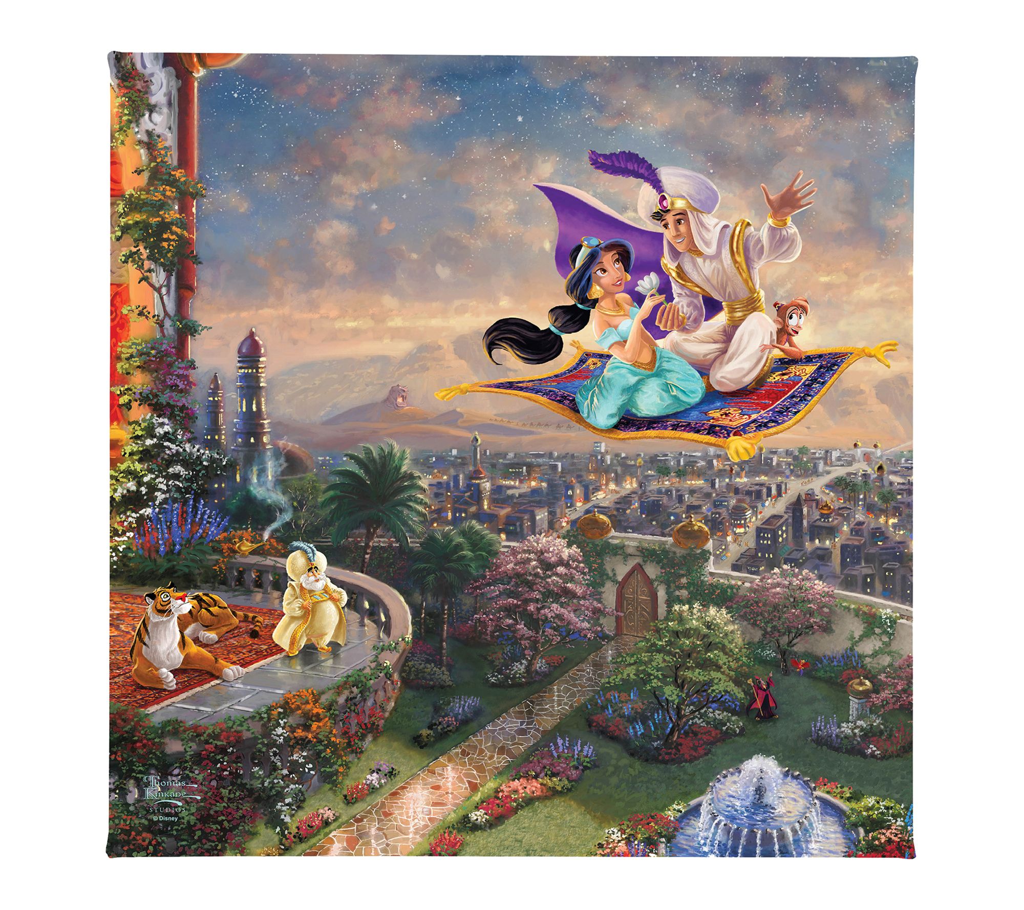 Thomas Kinkade Disney Aladdin - 14" x 14 " Gallery Wrap