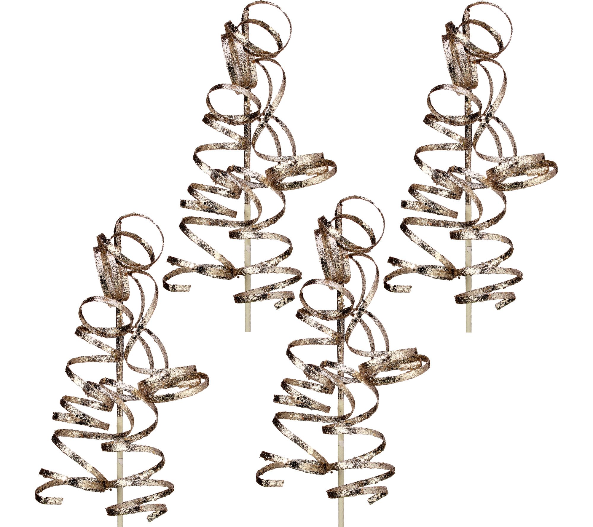 26" Glitter Curly Q Spray Set of 4 by Valerie