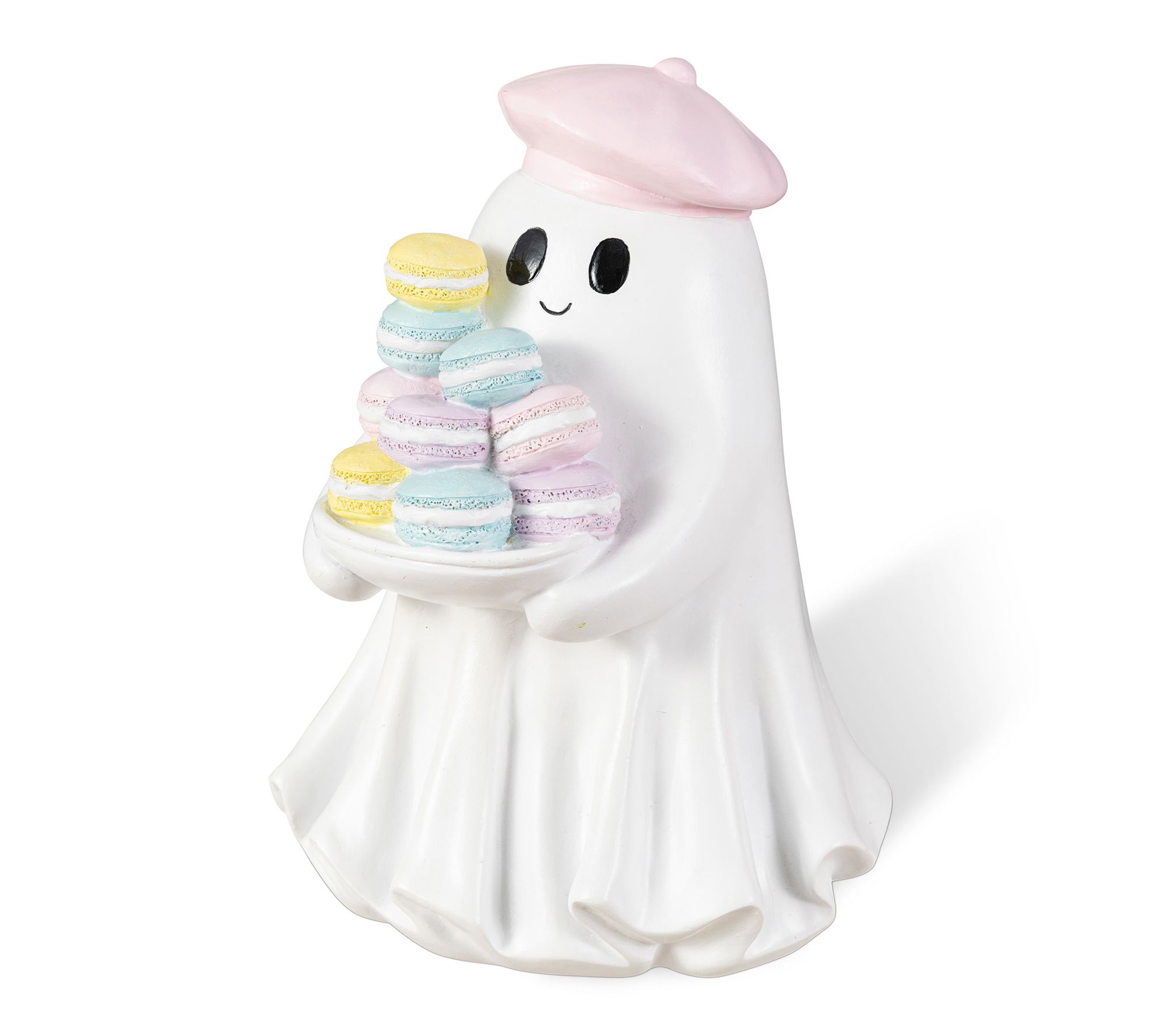 Glitzhome 9.75"H Halloween Ghost with Macarons Table Decor