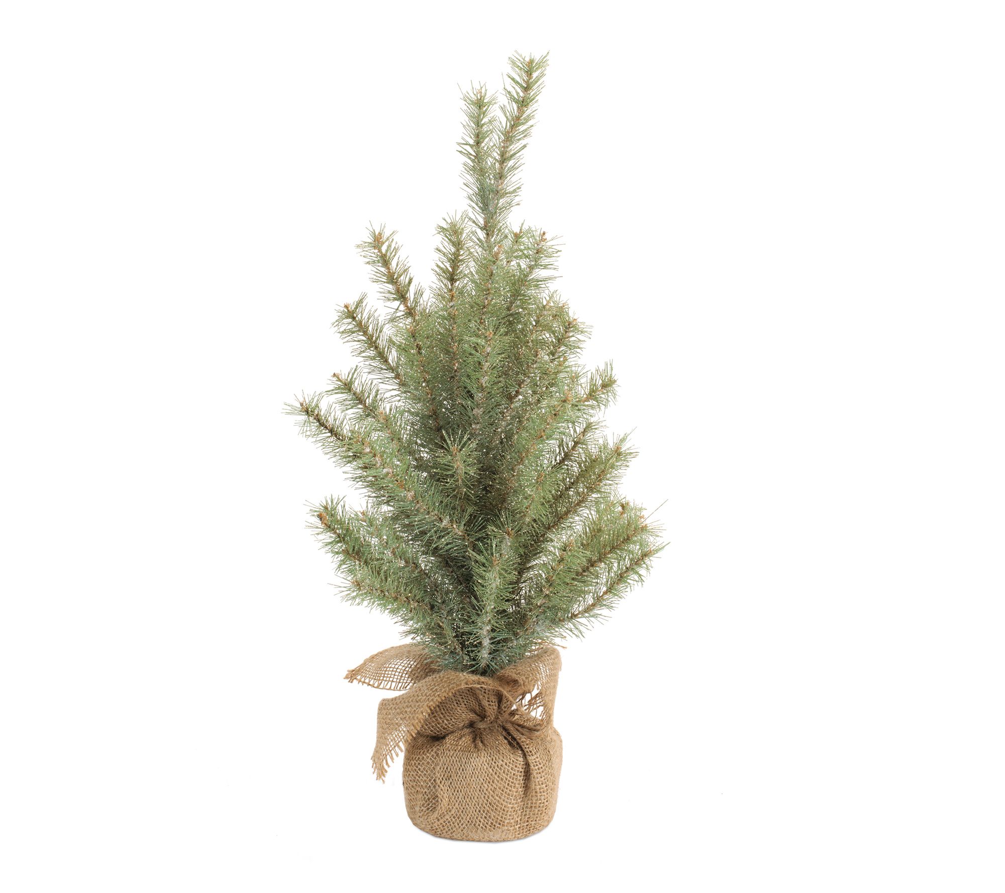 Melrose Glittered Pine Tree in Burlap 24"H