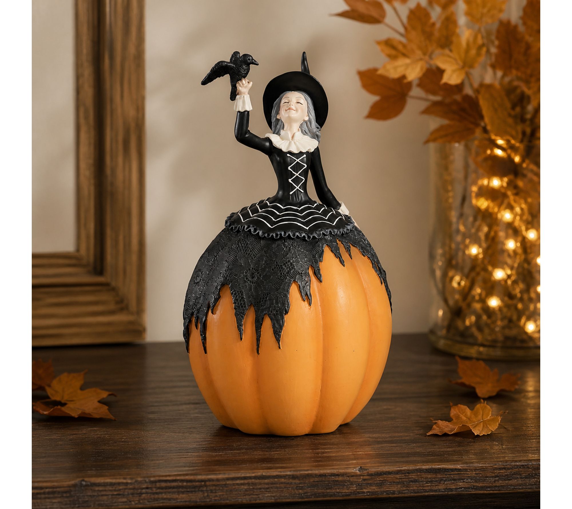 RC Home Decor -Witch in Pumpkin Halloween Figurines