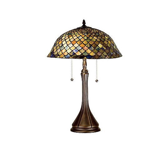 Tiffany-Style Fish Scale Table Lamp