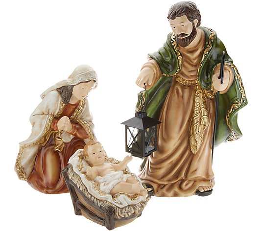 O Holy Night Wooden Nativity Set Three Wise Men 14-piece Christmas Holiday Traditional Nativity Playset with The Holy Family and Manger by Imagination Generation Animals