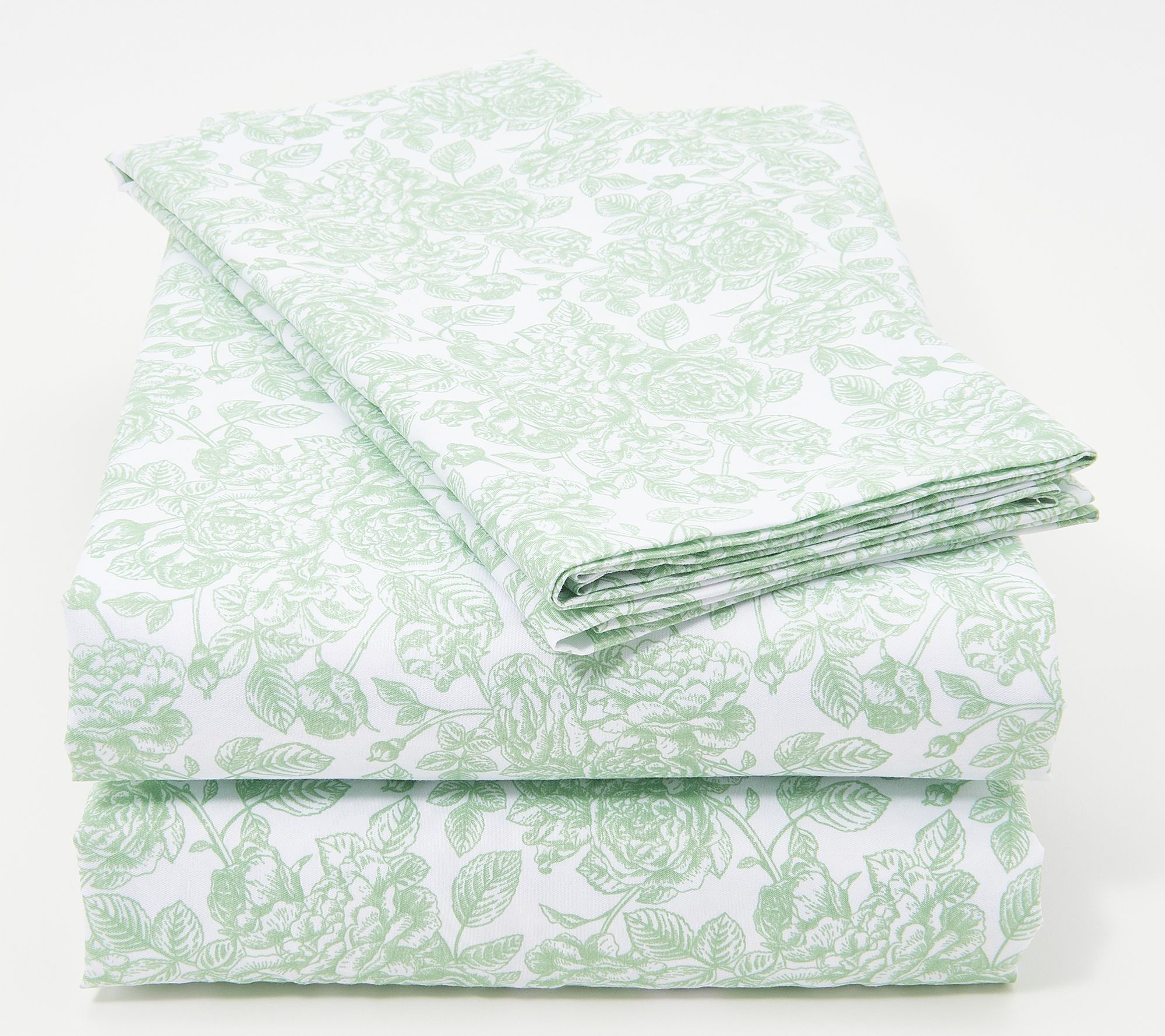 Home Reflections Floral Brushed Soft Sheet Set Queen