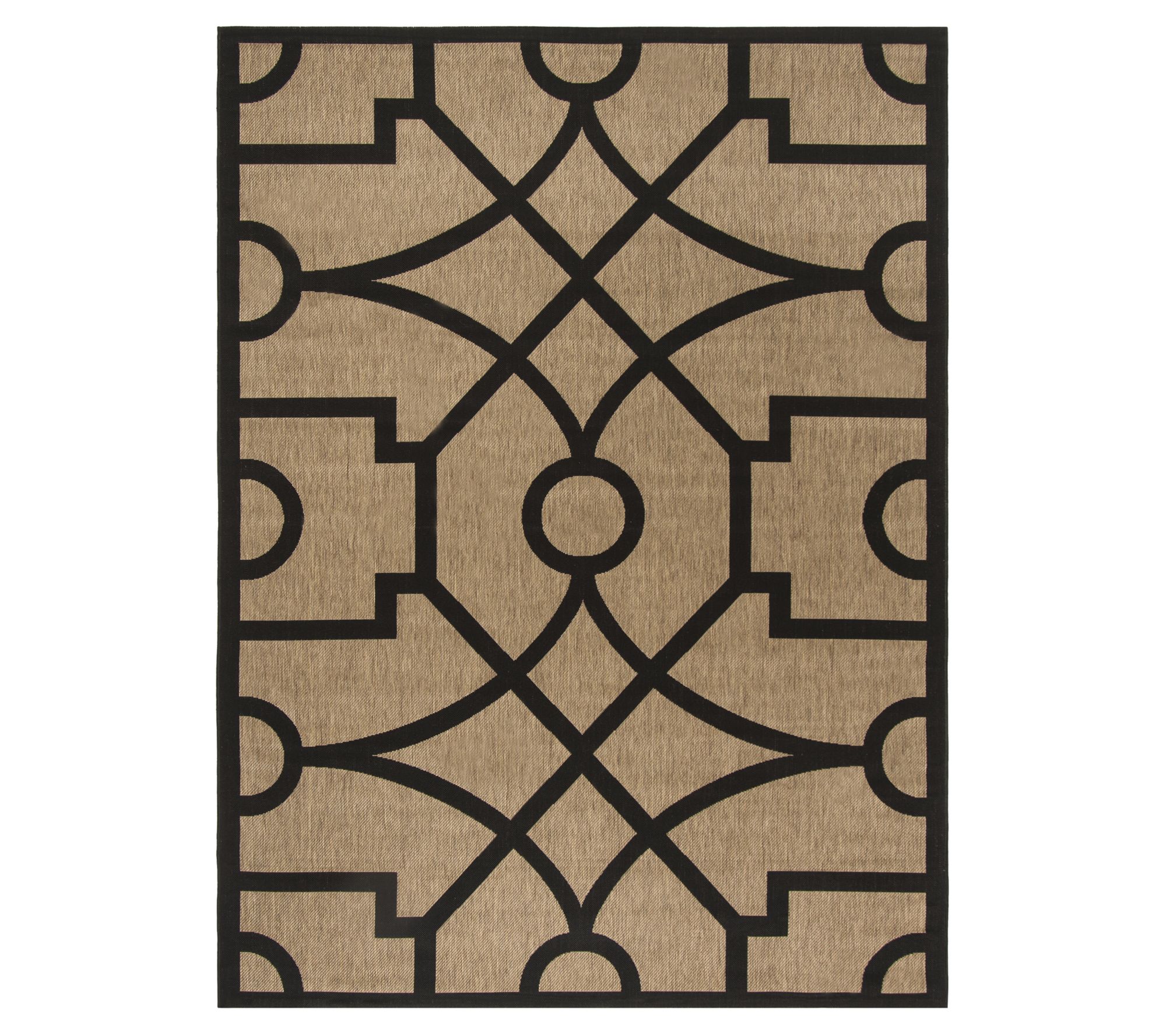 Martha Stewart Outdoor Fretwork Black 5'3" x 7'7" Rug