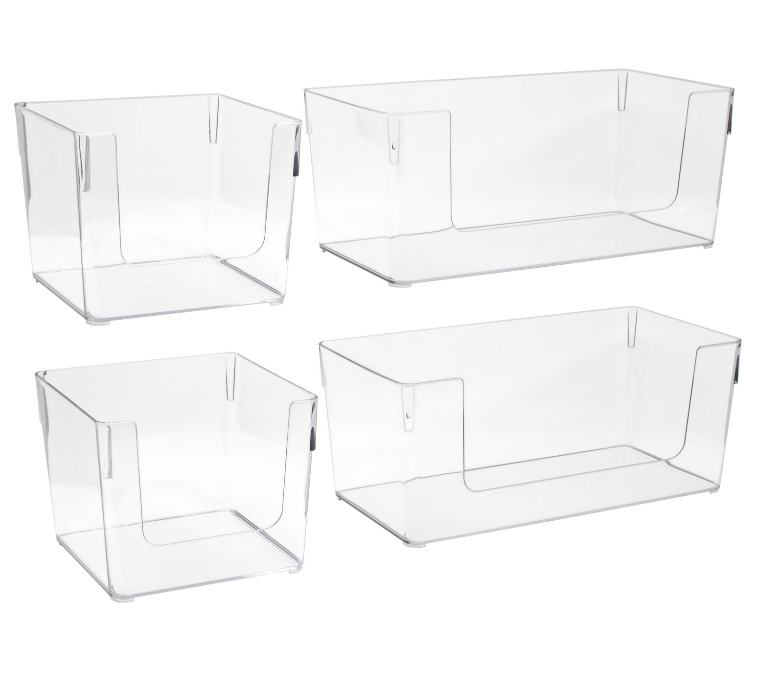 Sorbus Open Plastic Storage Bins Clear Pantry Organizer Box Bin