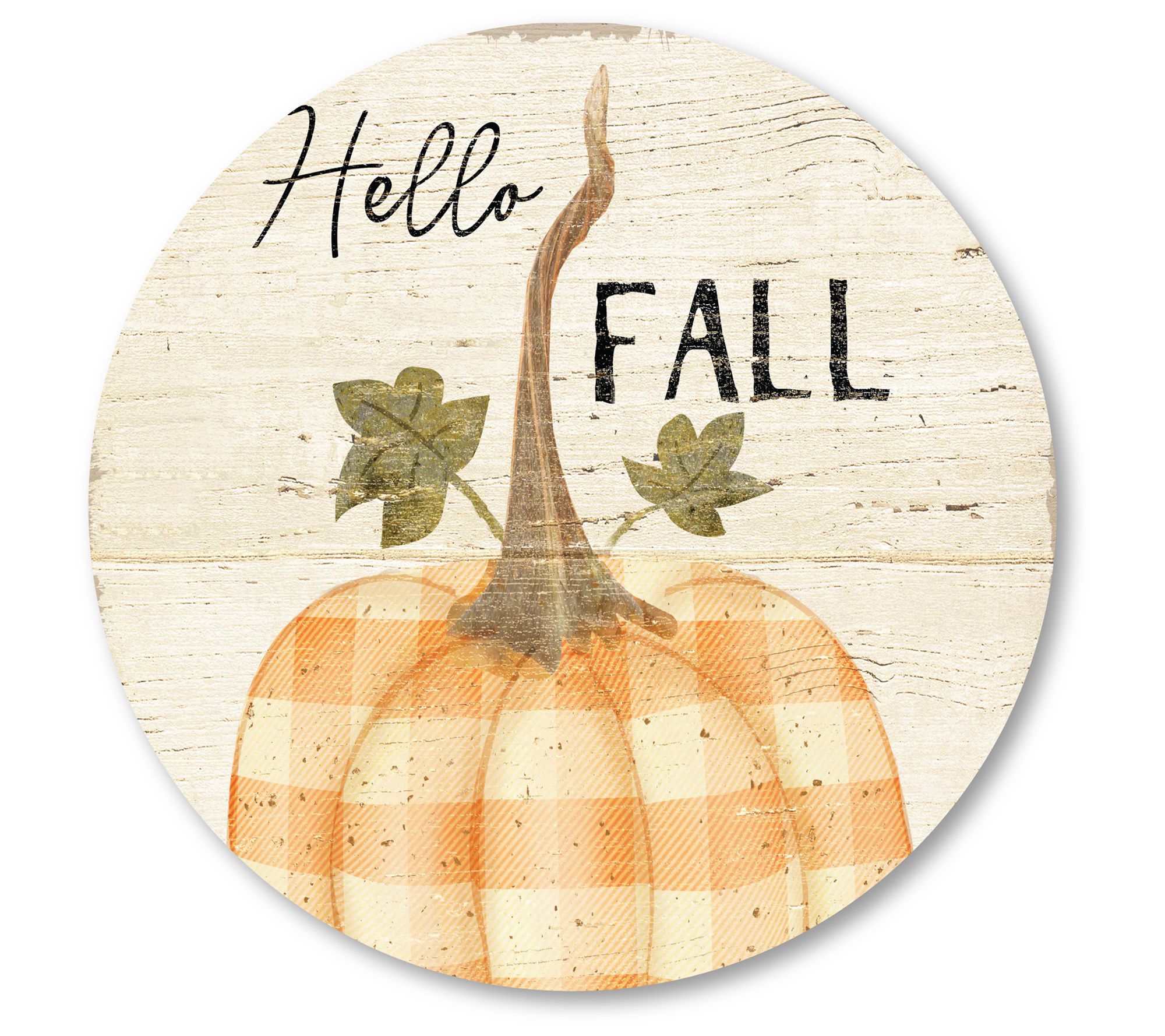 Courtside Market HelloFall Plaid Pumpkin 15x15 Circular Panel - QVC.com