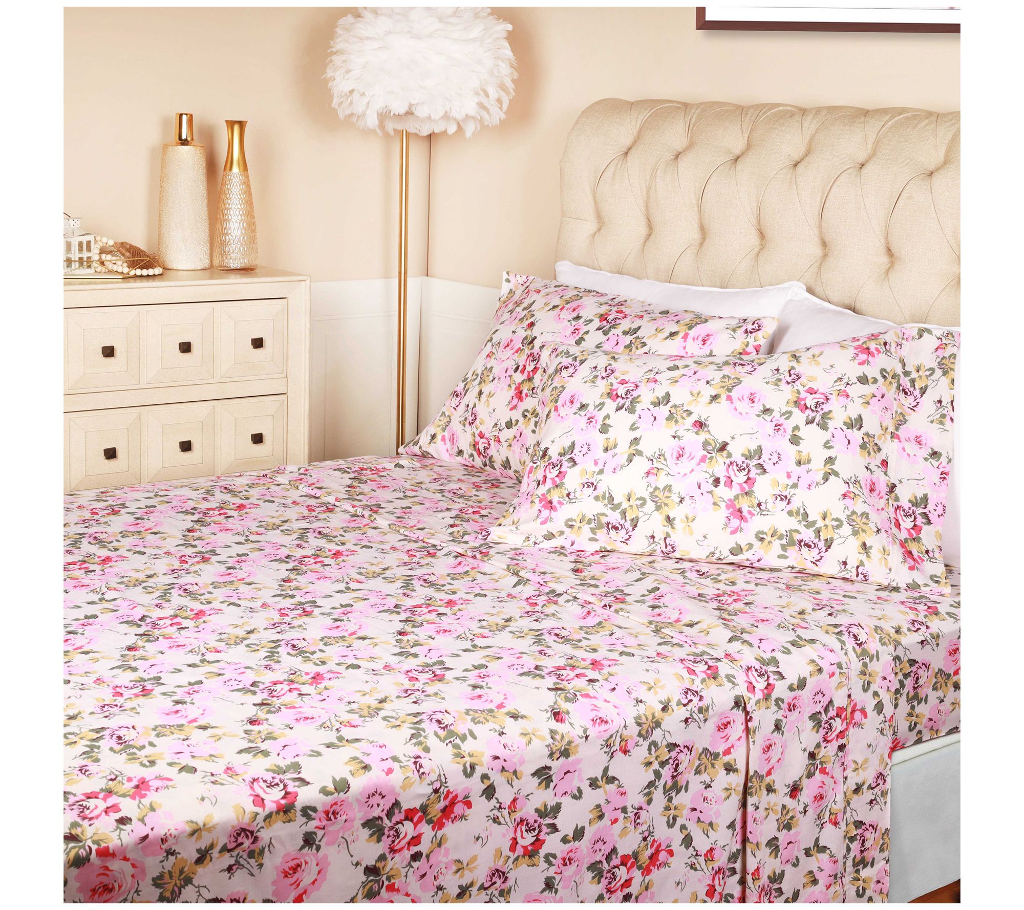 Vintage Floral Queen Sheet Set