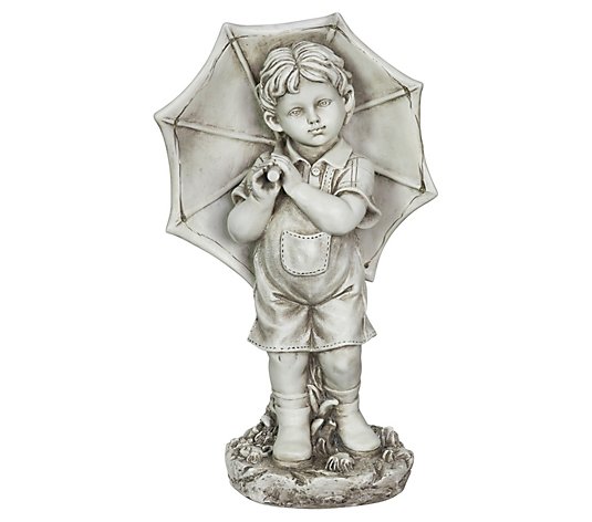 Exhart Solar Boy with Umbrella Statue