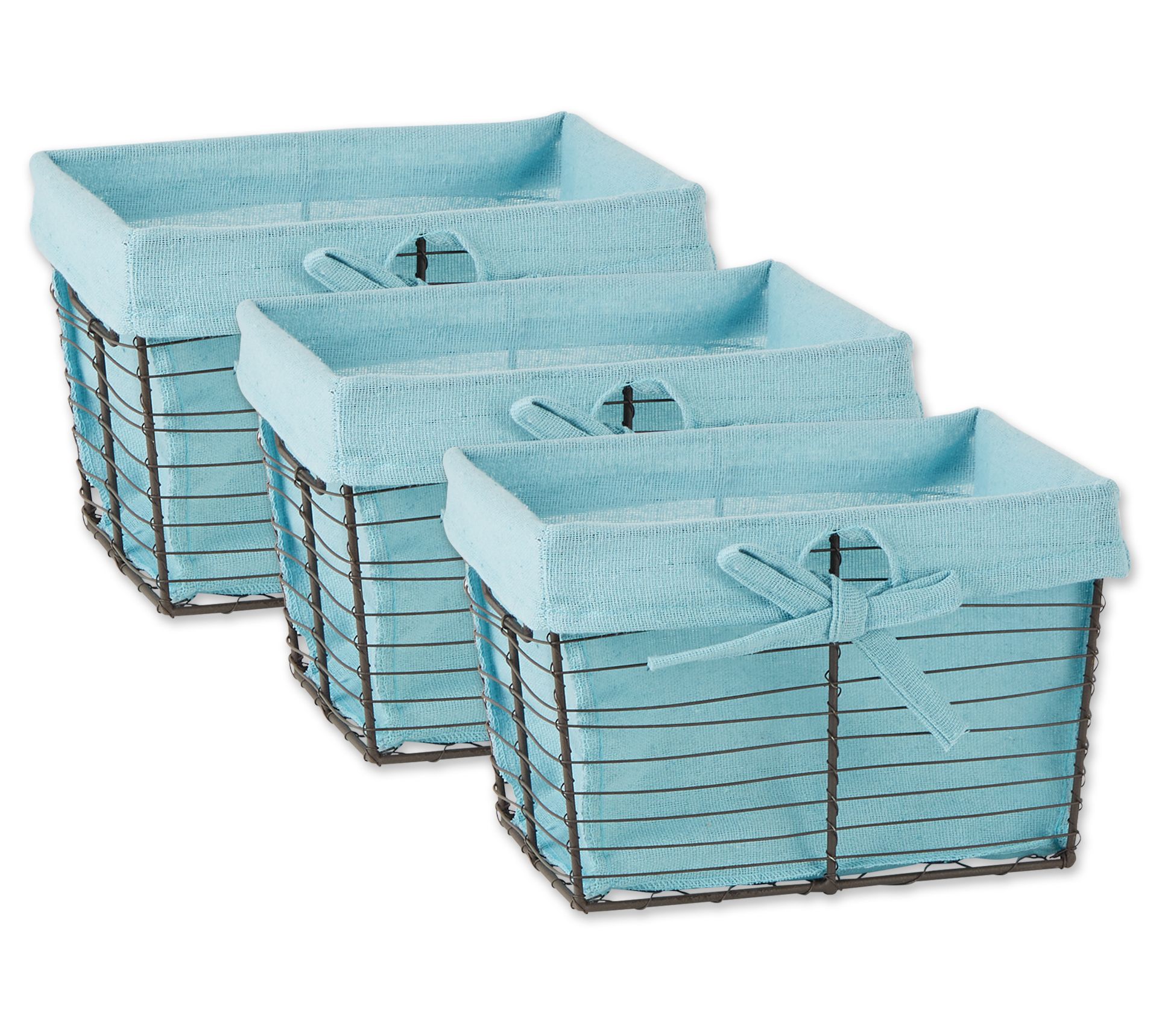 Design Imports S/3 Vintage Chicken Wire Baskets w/Liners