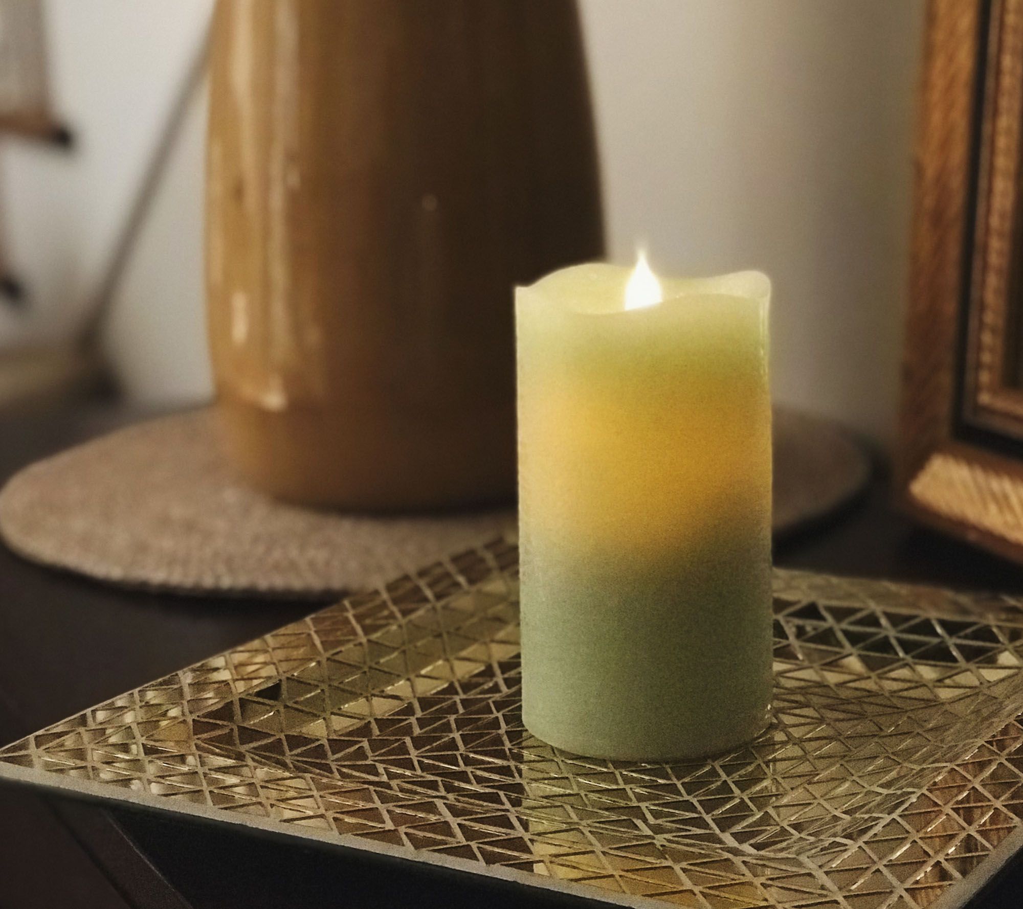 Pacific Accents Solare Melted Top 3" x 5" Flameless Candle