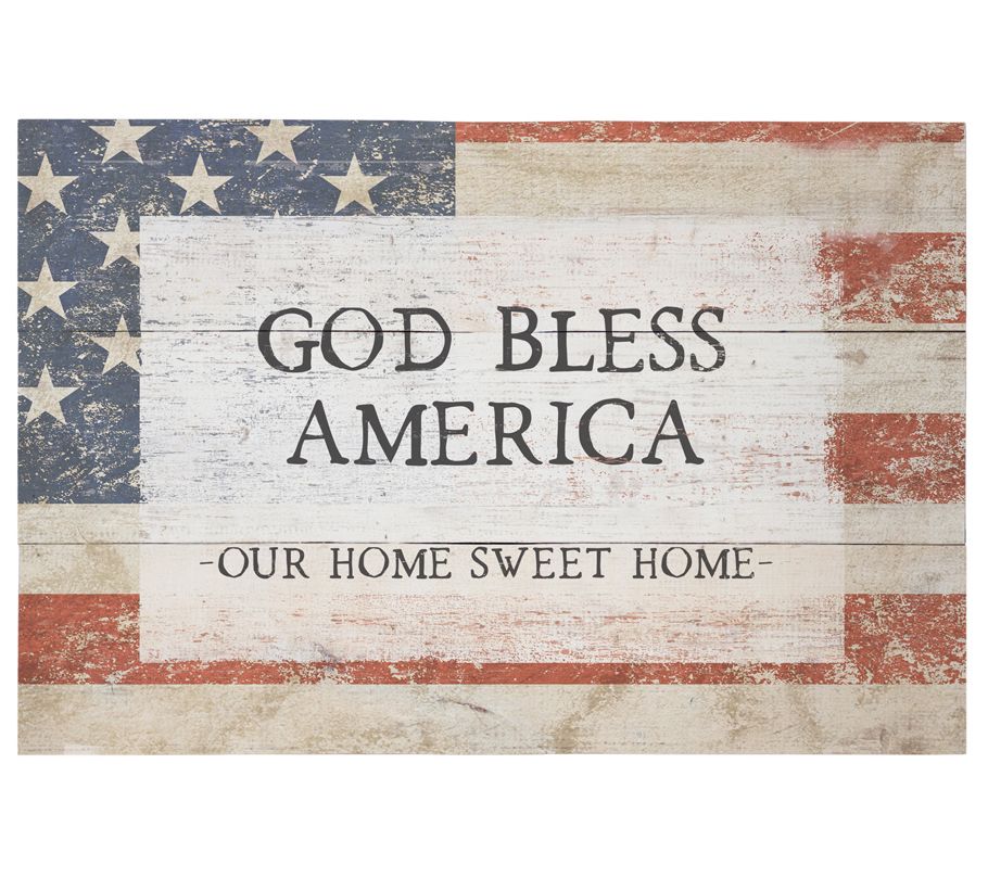 God Bless American Rustic Wall Art