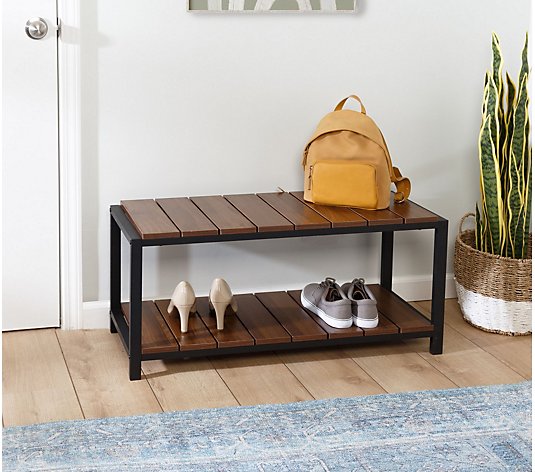 Honey-Can-Do Two-Tier Entryway Shoe Bench