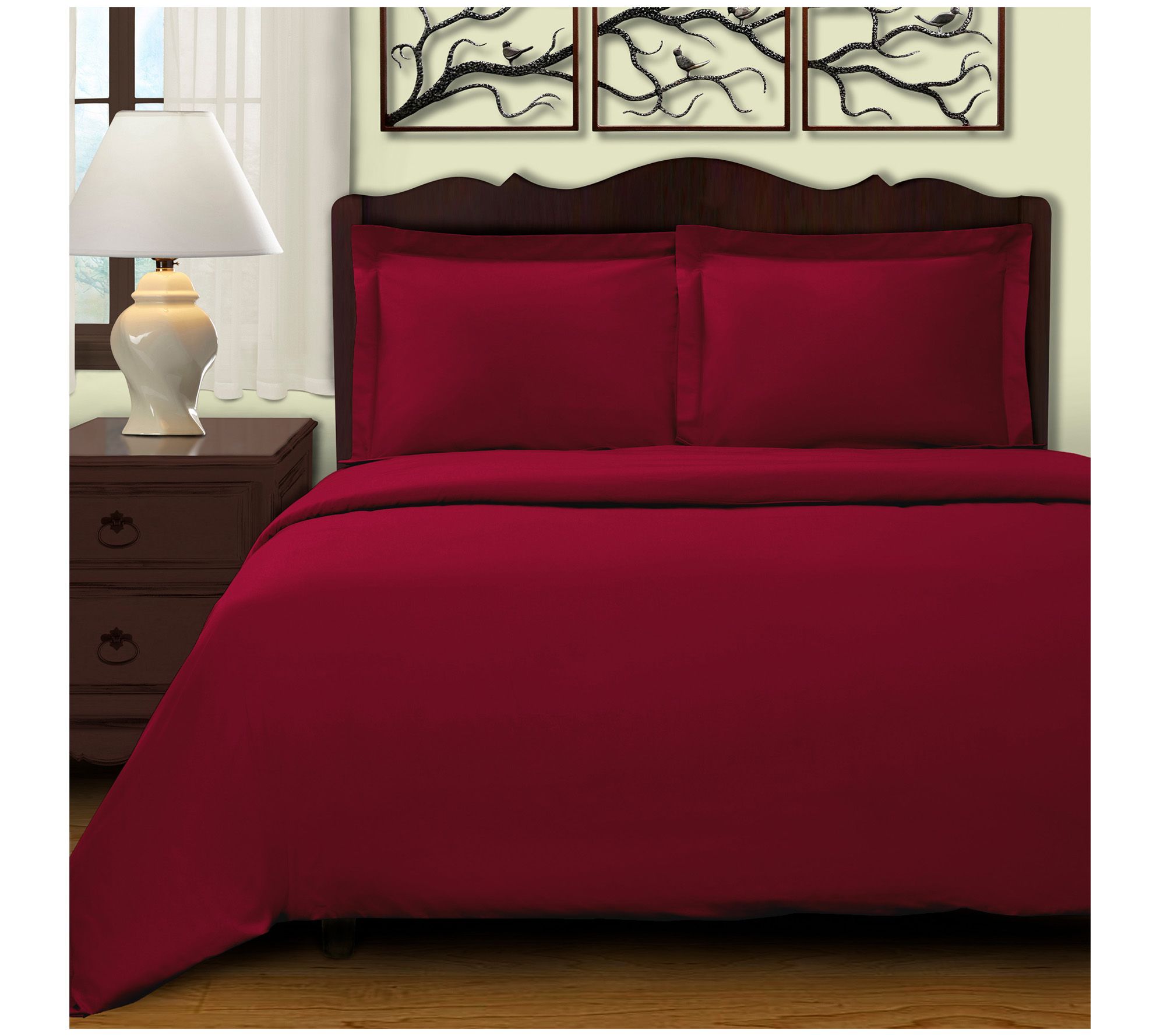 Superior 400-Thread Count Solid Duvet Cover Set, Full/Queen