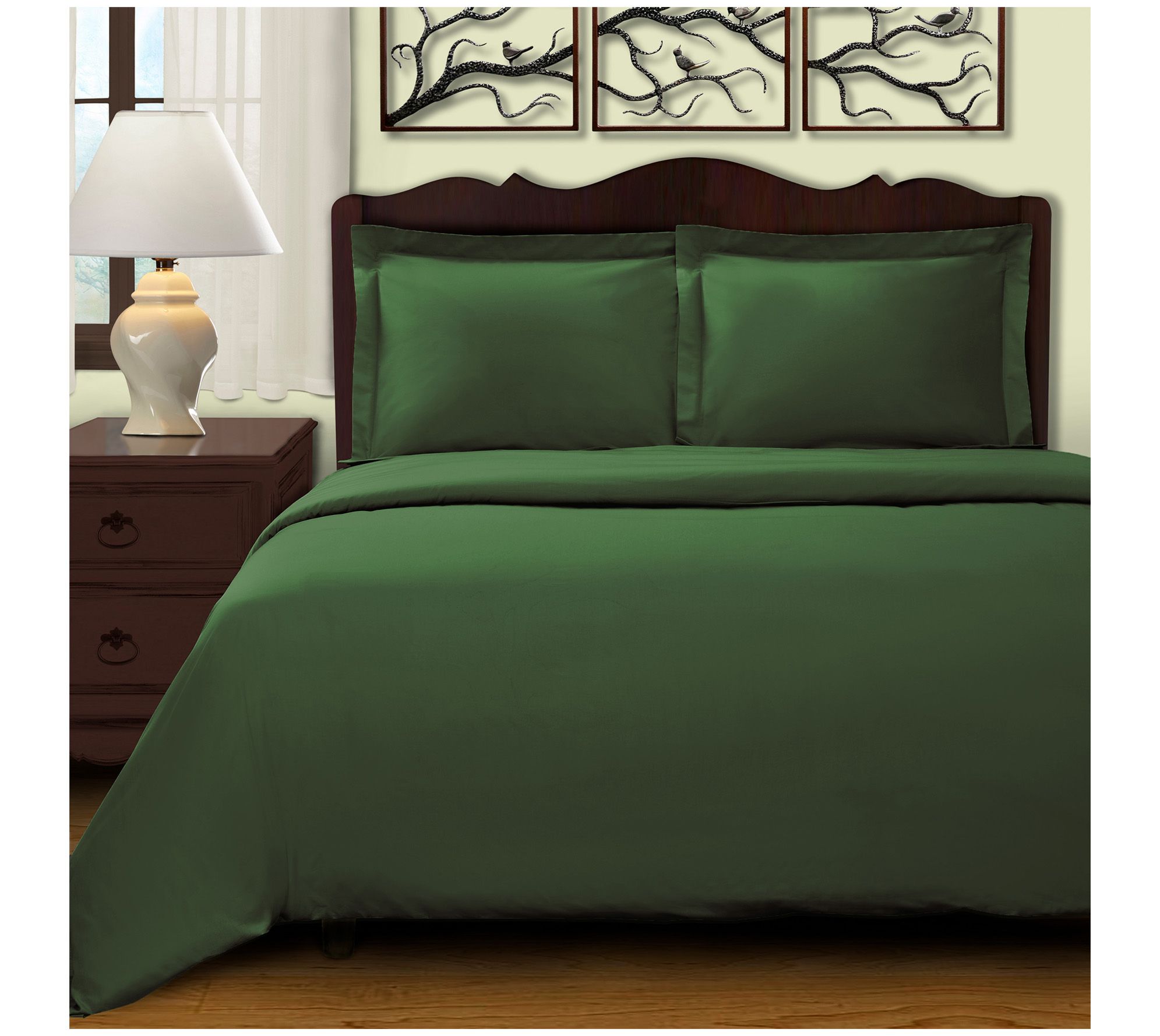 Superior 400-Thread Count Solid Duvet Cover Set, Full/Queen