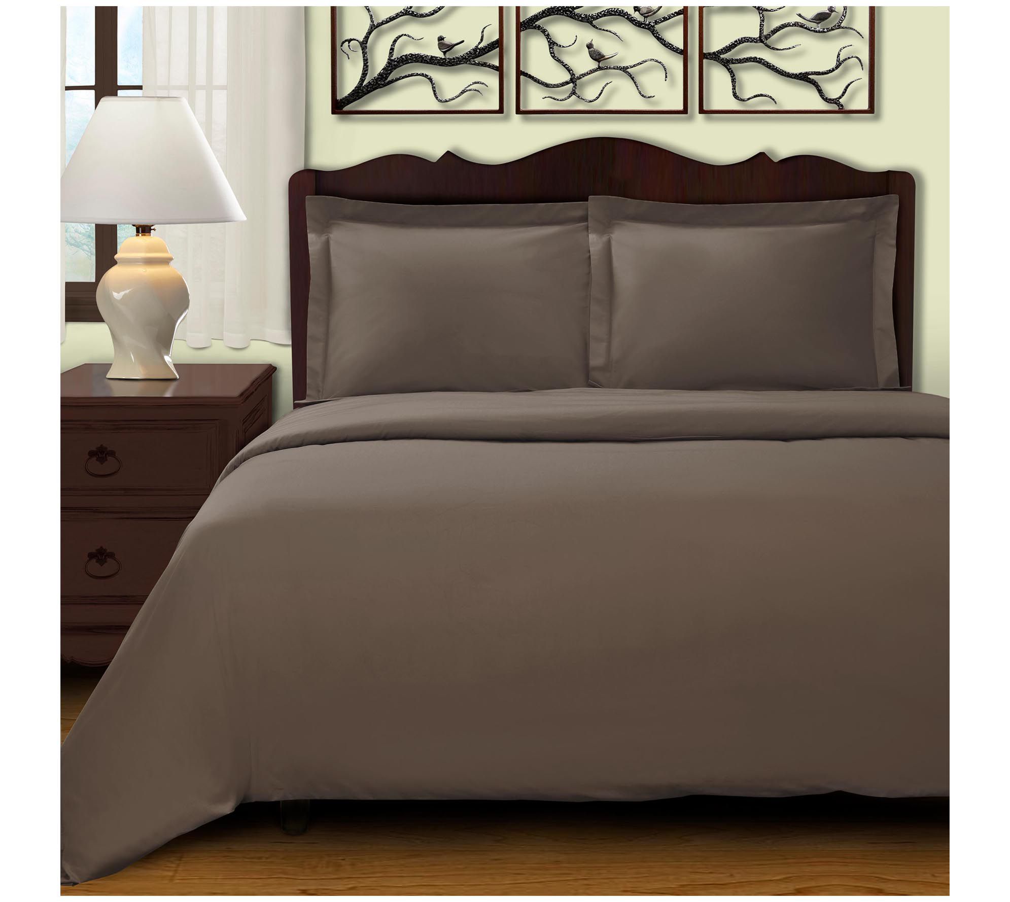 Superior 400-Thread Count Solid Duvet Cover Set, Full/Queen