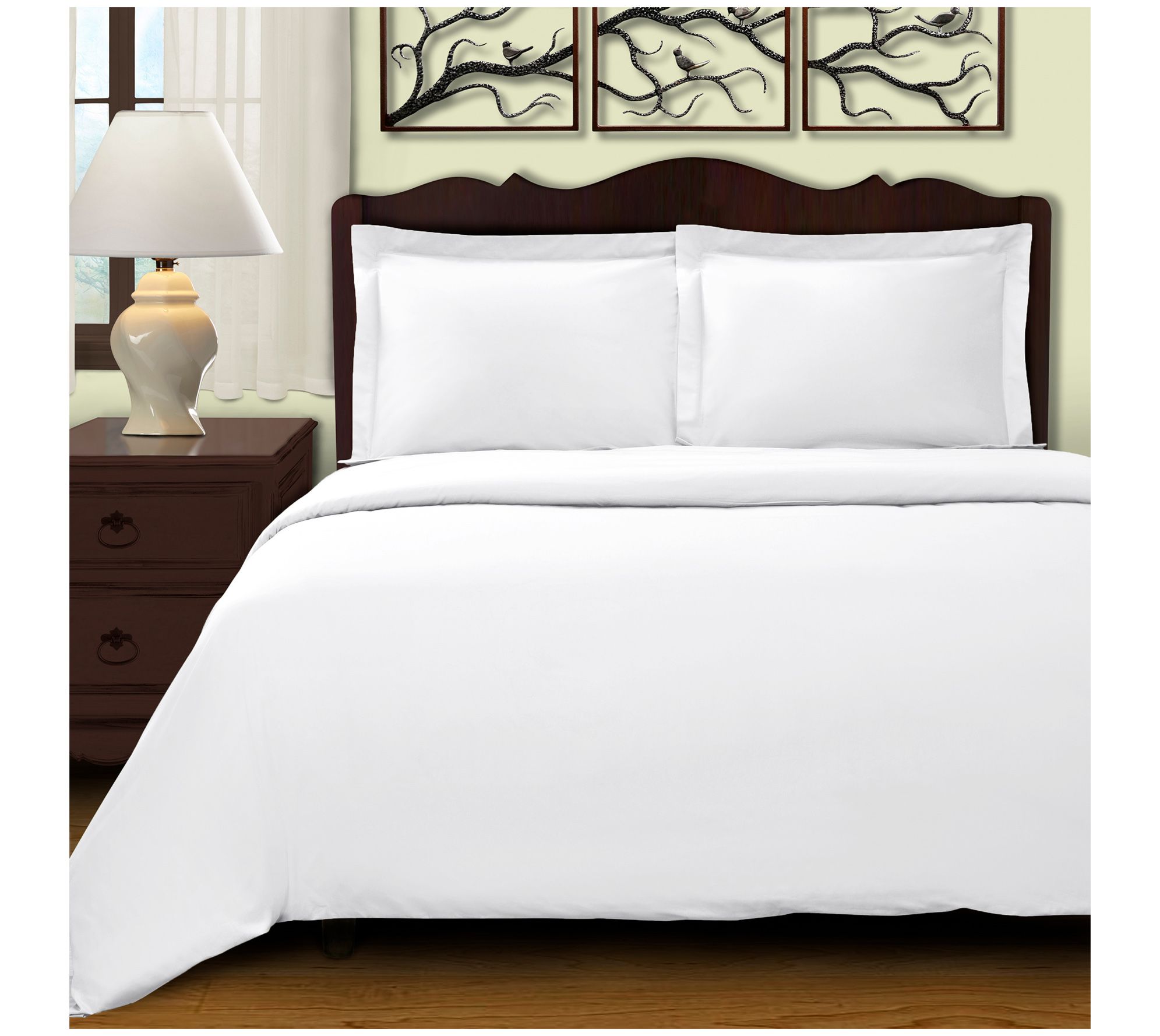 Superior 400-Thread Count Solid Duvet Cover Set, Full/Queen