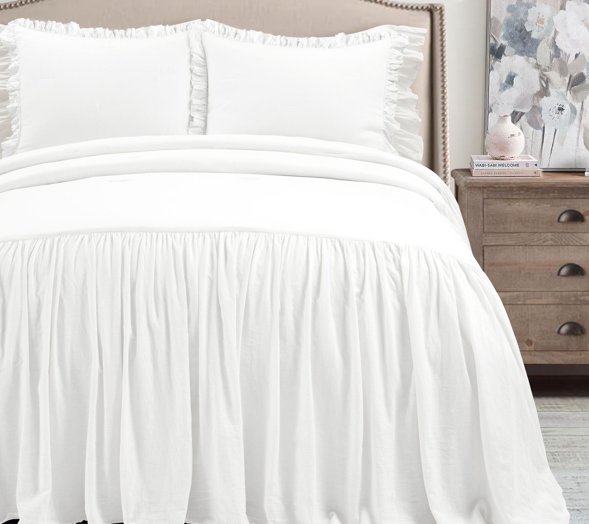 Belgian Flax Bedspread 3-Piece Set King/CK by Lush Decor