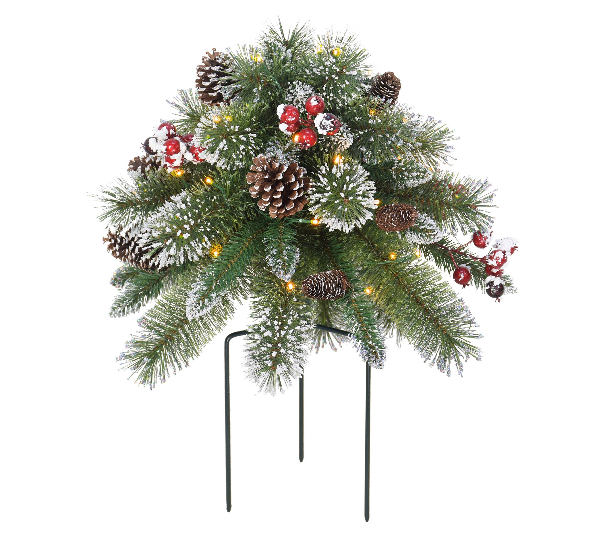 Puleo 18" B/O Snowy Urn Filler, 35 Warm White L ED Lights