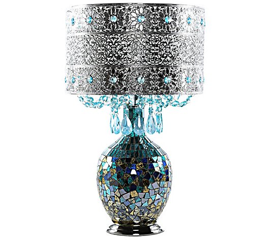 River of Goods Metal & Mosaic Table LampWith Crystals