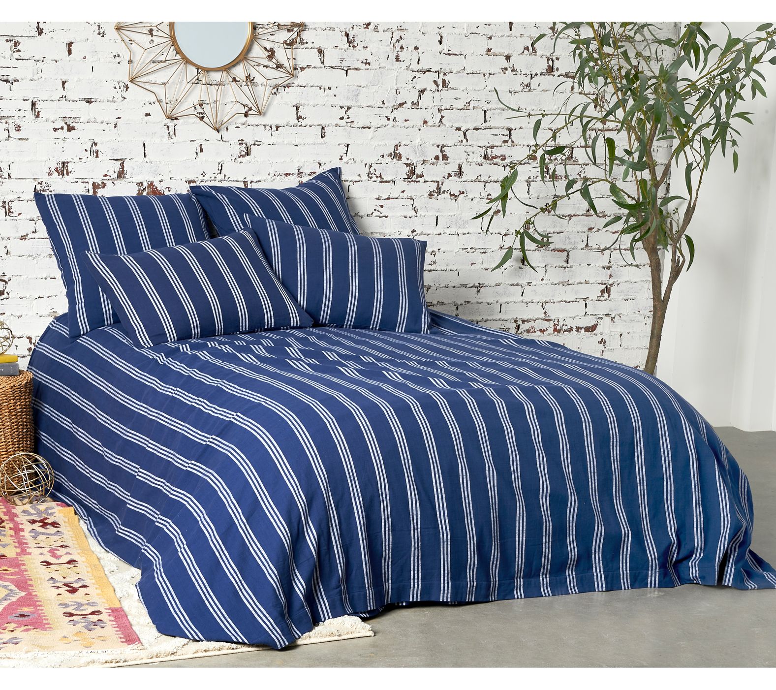 Carol Frank Perry Indigo King Duvet Cover Qvc Com